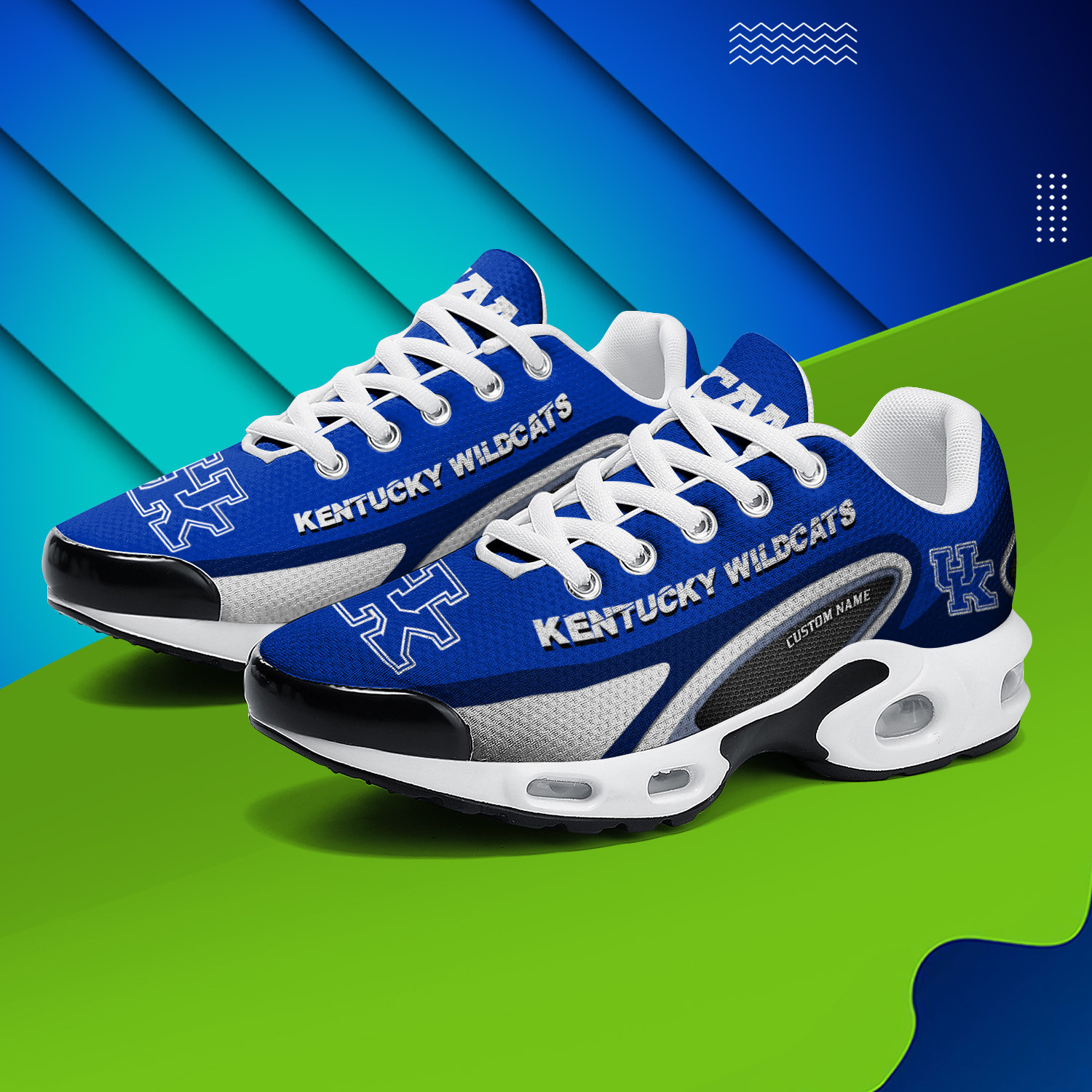 Kentucky Wildcats Personalized Name Team Logo Mix Colors Oval Line TN Air Max Shoes Air Cushion Sneakers
