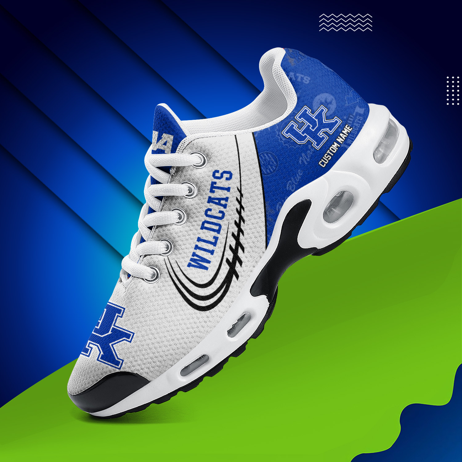 Kentucky Wildcats Personalized Name Team Logo Mix Colors Stitch Line TN Air Max Shoes Air Cushion Sneakers