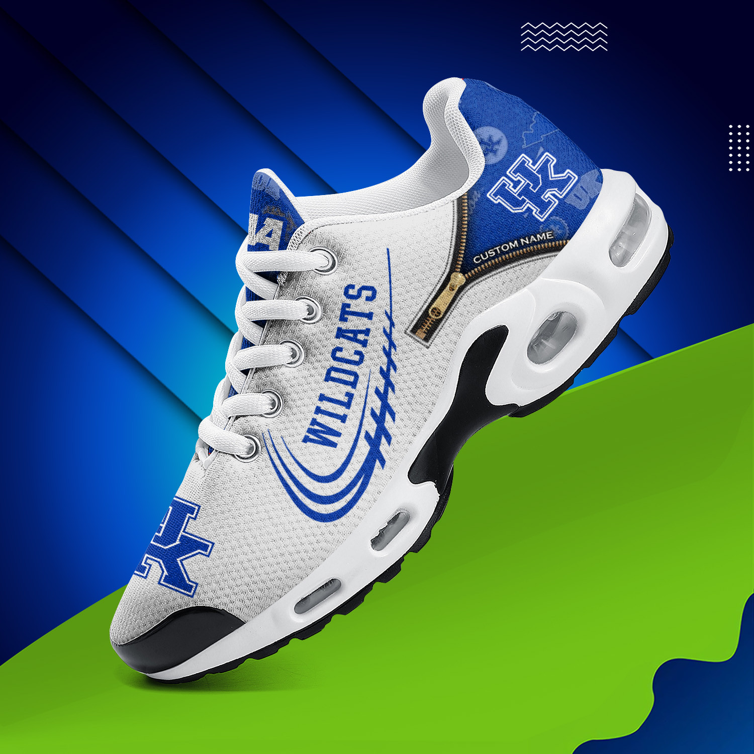 Kentucky Wildcats Personalized Name Team Logo Mix Colors Zipped Line TN Air Max Shoes Air Cushion Sneakers
