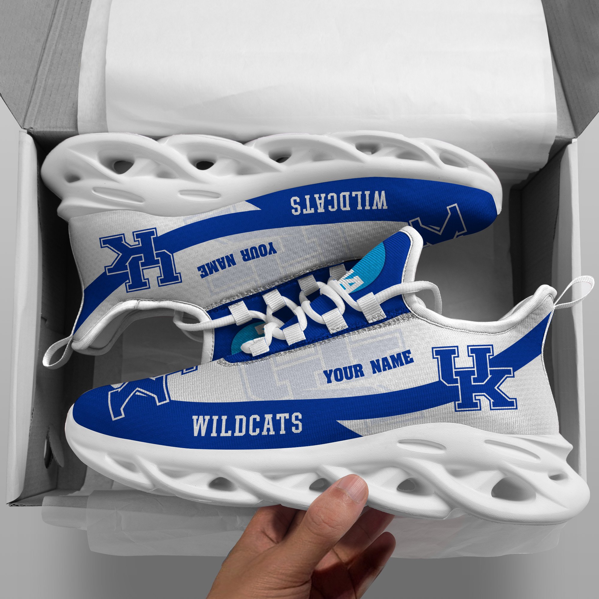 Kentucky Wildcats White Max Soul Shoes 2026 Versions Custom Your Name, Sports Gift For Fan PH019