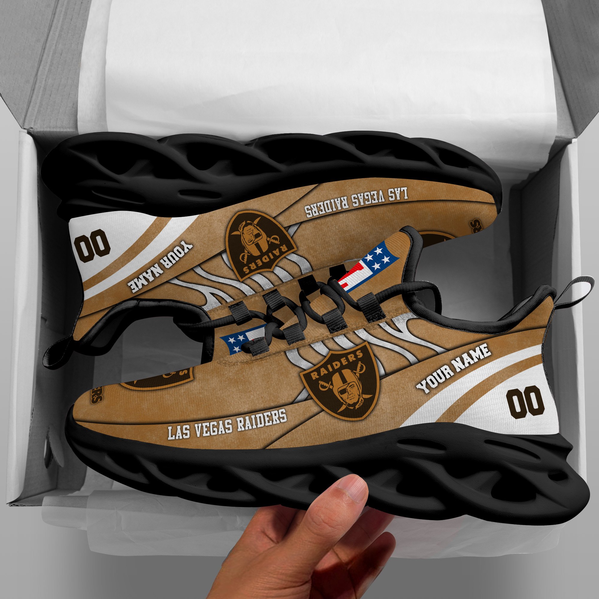Las Vegas Raiders Black Max Soul Shoes 2026 Versions Custom Your Name And Number 264