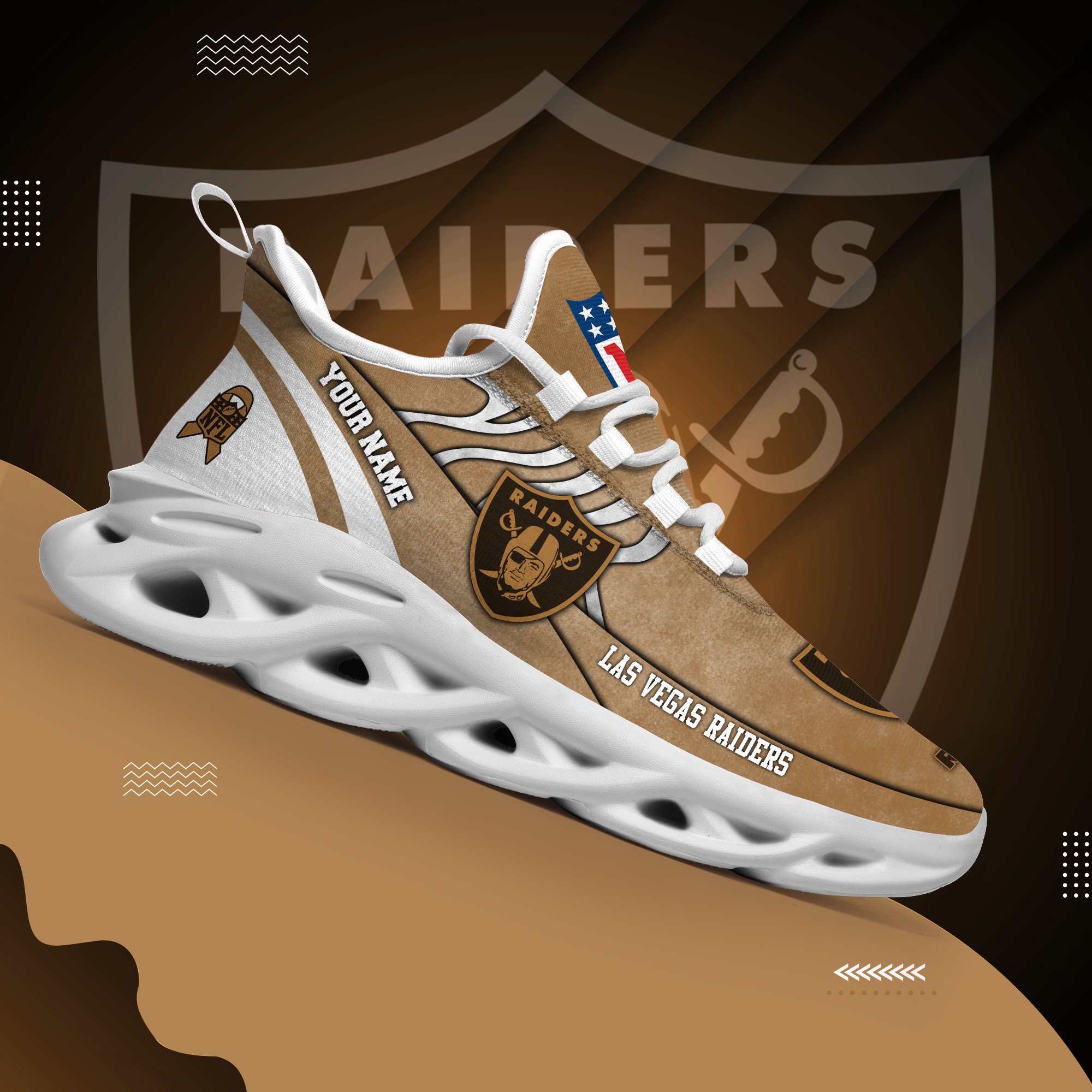 Las Vegas Raiders Black Max Soul Shoes 2026 Versions Custom Your Name And Number 264