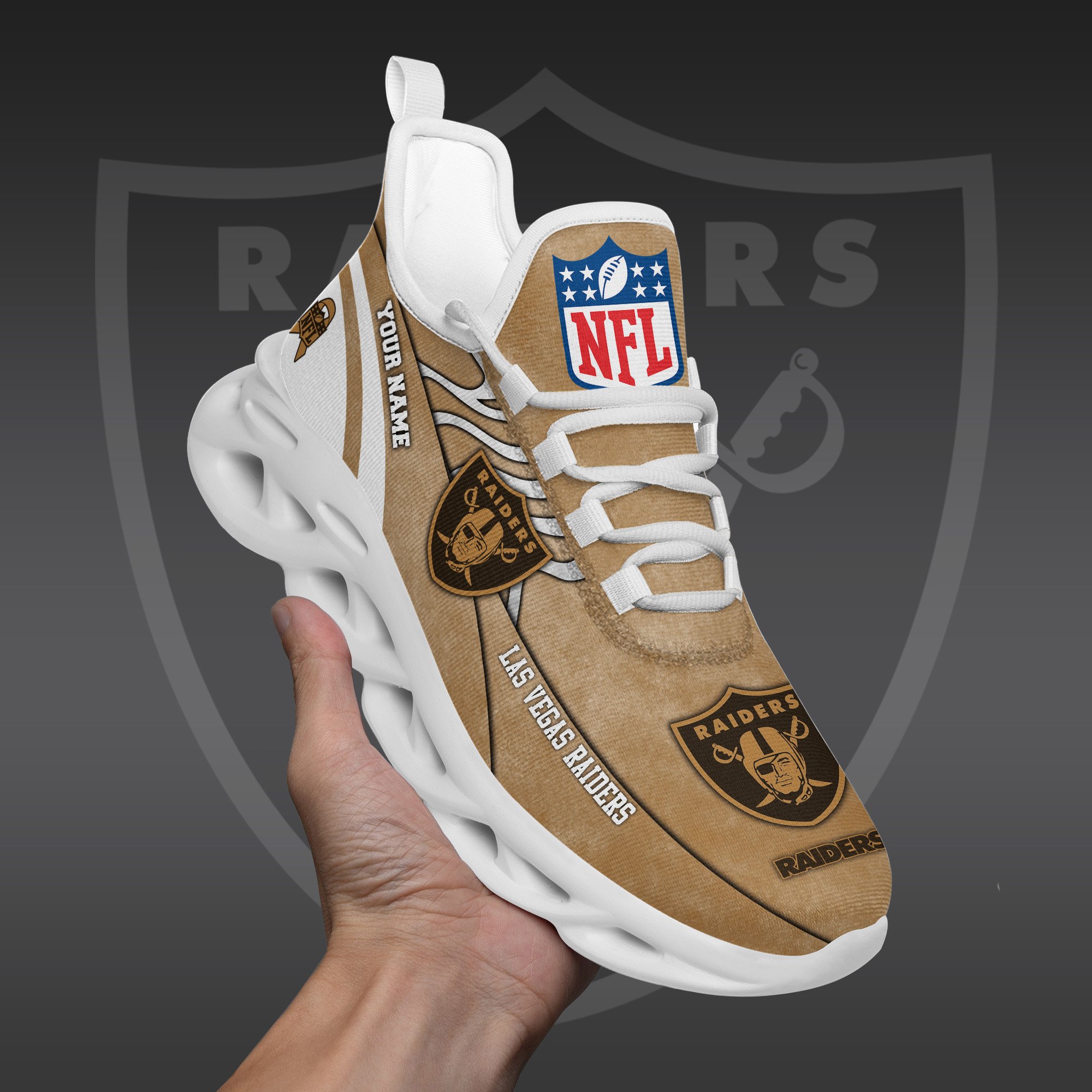 Las Vegas Raiders Black Max Soul Shoes 2026 Versions Custom Your Name And Number 264