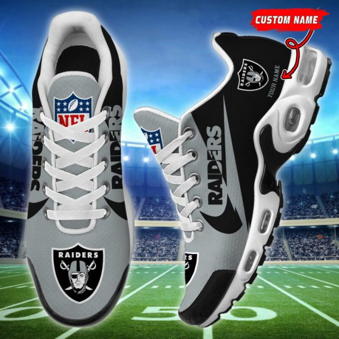 Las Vegas Raiders Logo Custom Name Shoes Air Cushion Sneakers