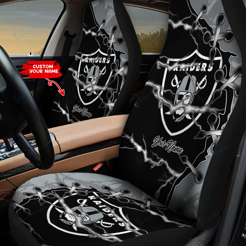 Las Vegas Raiders Personalized Car Seat Covers BG242