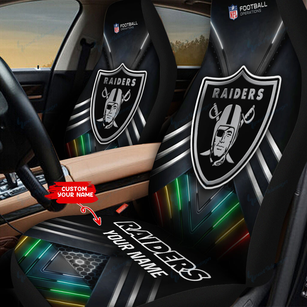 Las Vegas Raiders Personalized Car Seat Covers BG306