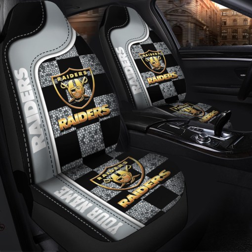 Las Vegas Raiders Personalized Car Seat Covers BGCSC650