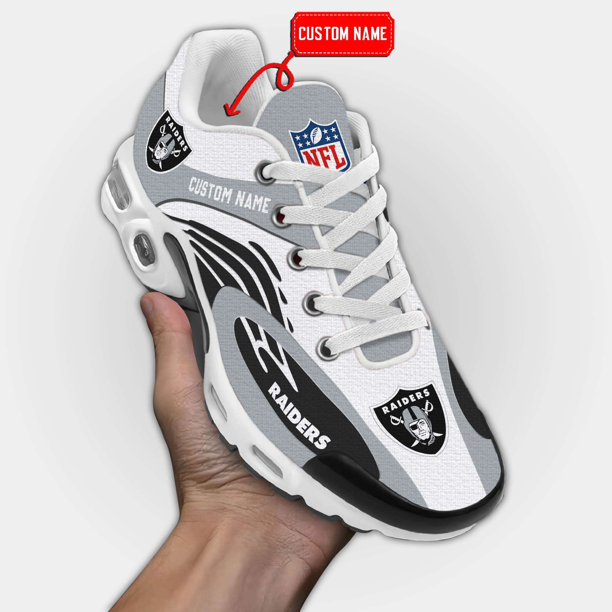 Las Vegas Raiders Premium Air Max Plus Sport Sneakers For Fan Gifts
