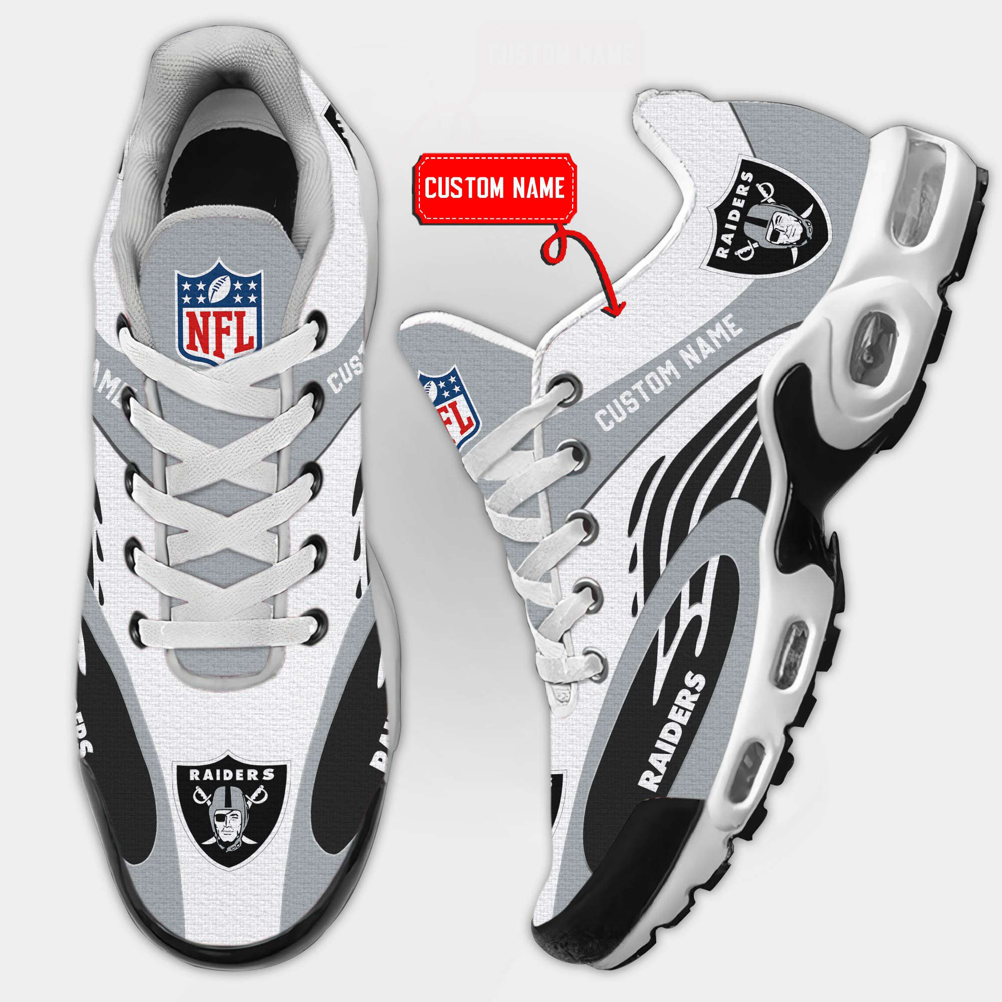Las Vegas Raiders Premium Air Max Plus Sport Sneakers For Fan Gifts
