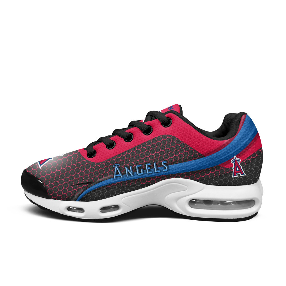 Los Angeles Angels Personalized Name Team Colors Wave Line Beehive Pattern TN Air Max Shoes Air Cushion Sneakers