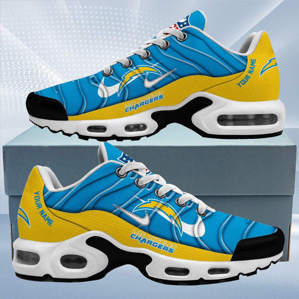 Los Angeles Chargers Personalized Name Team Mix Colors V4 TN Air Max Shoes Air Cushion Sneakers