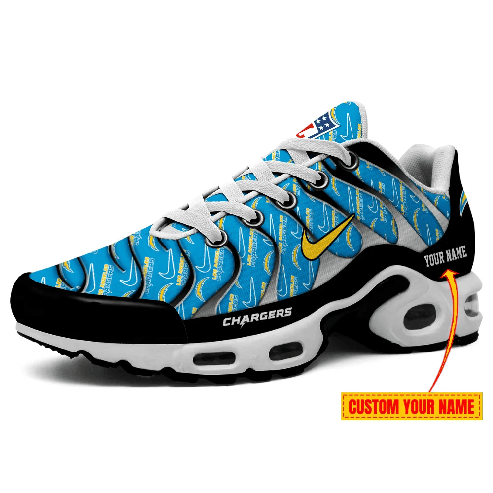 Los Angeles Chargers Personalized Name Team Mix Colors V5 TN Air Max Shoes Air Cushion Sneakers