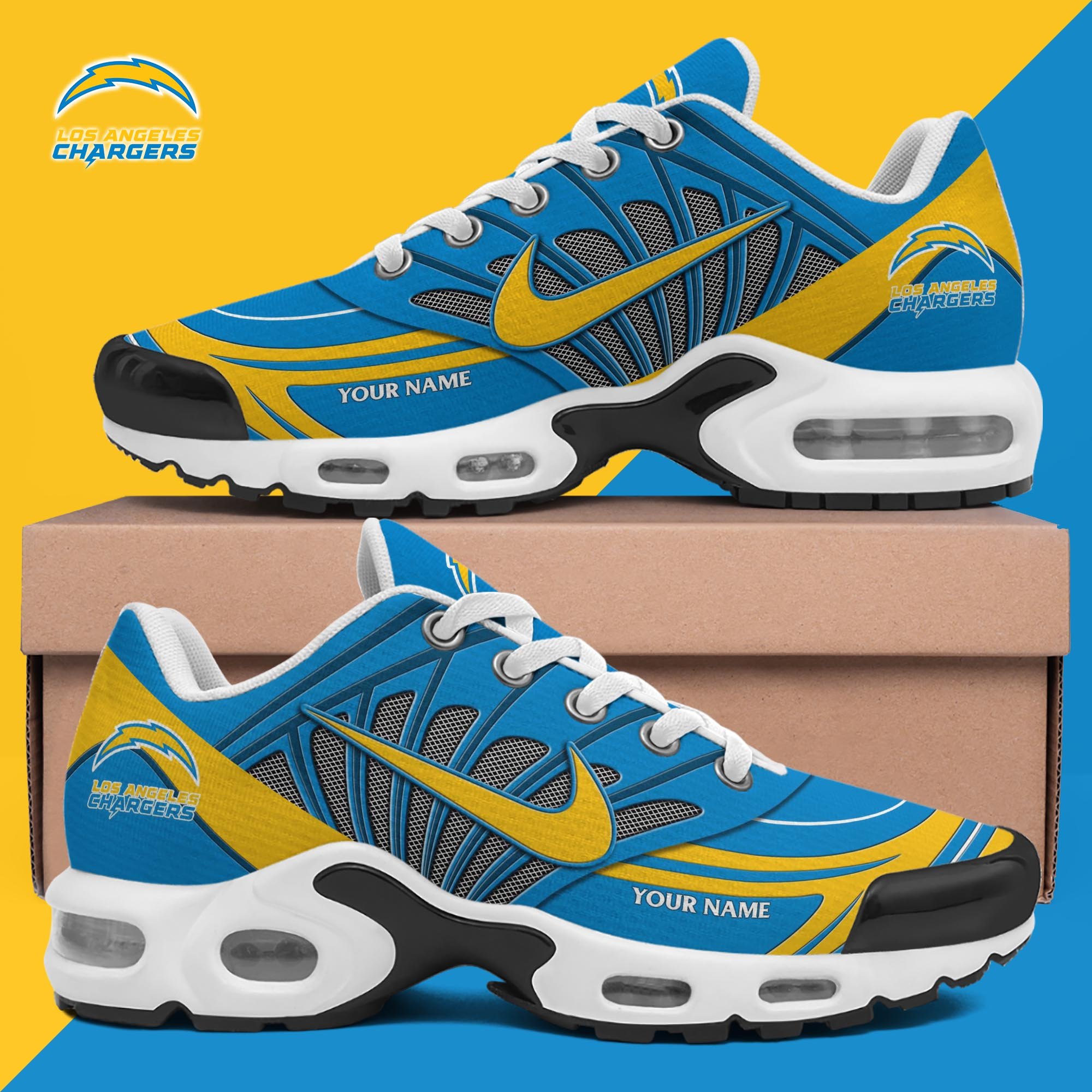 Los Angeles Chargers TN Shoes 2026 Version Custom Name 137