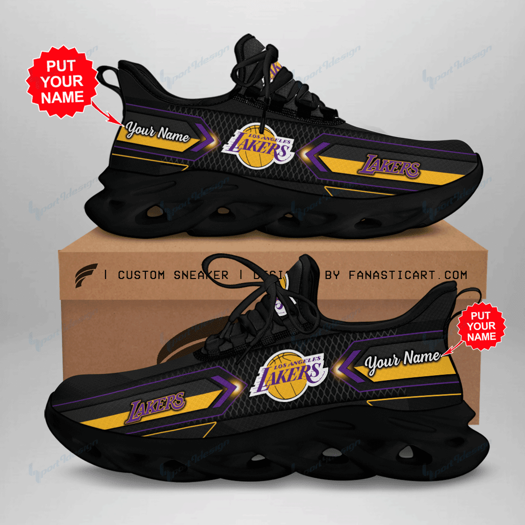 Los Angeles Lakers Personalized Max Soul YZ Running Sneakers 61