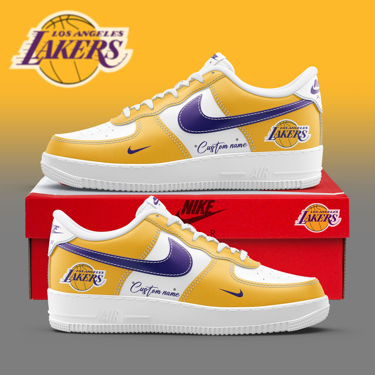 Los Angeles Lakers Sneakers Custom Name For Fans Shoes-SP27032408ID10DS10