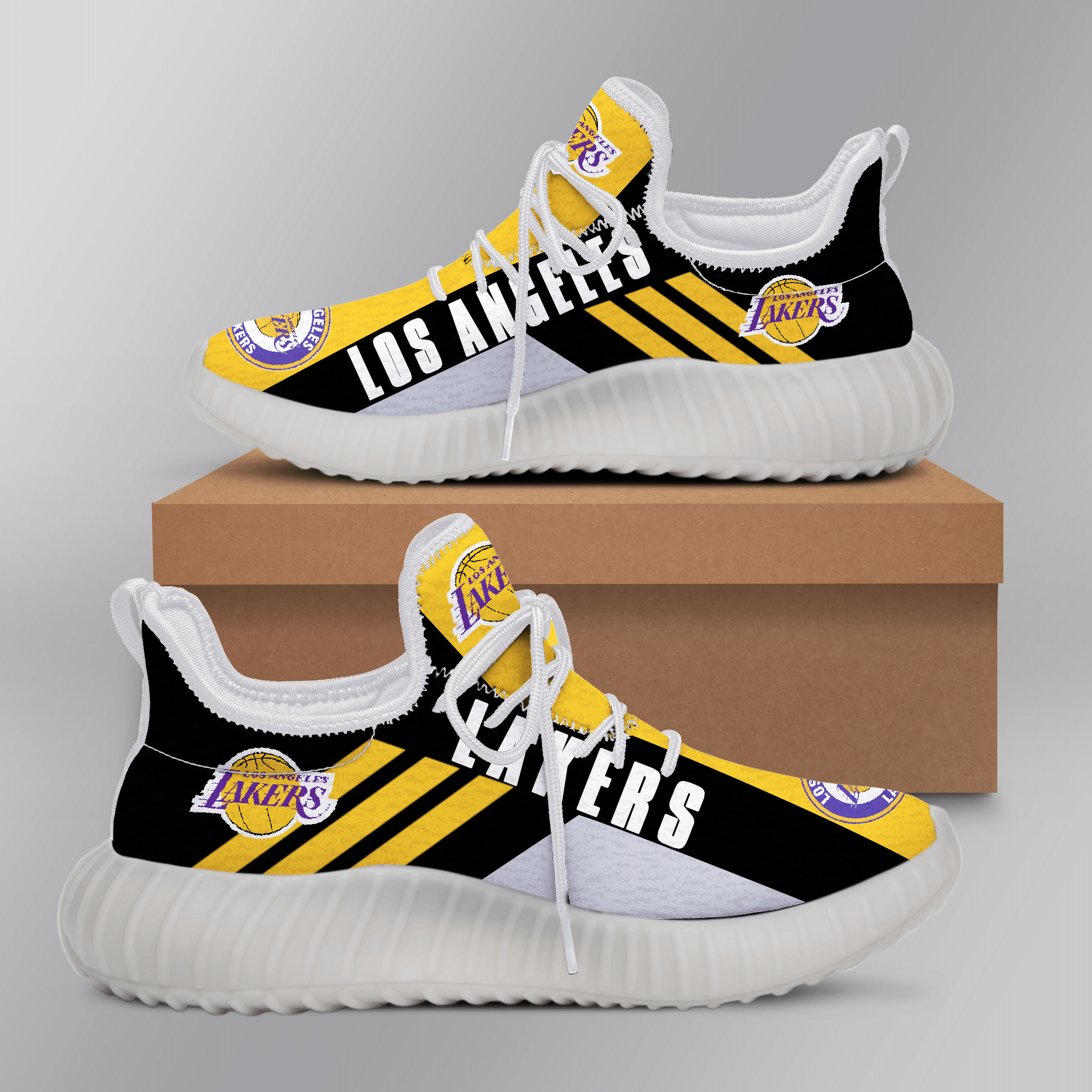 Los Angeles Lakers White YZ Shoes - v7