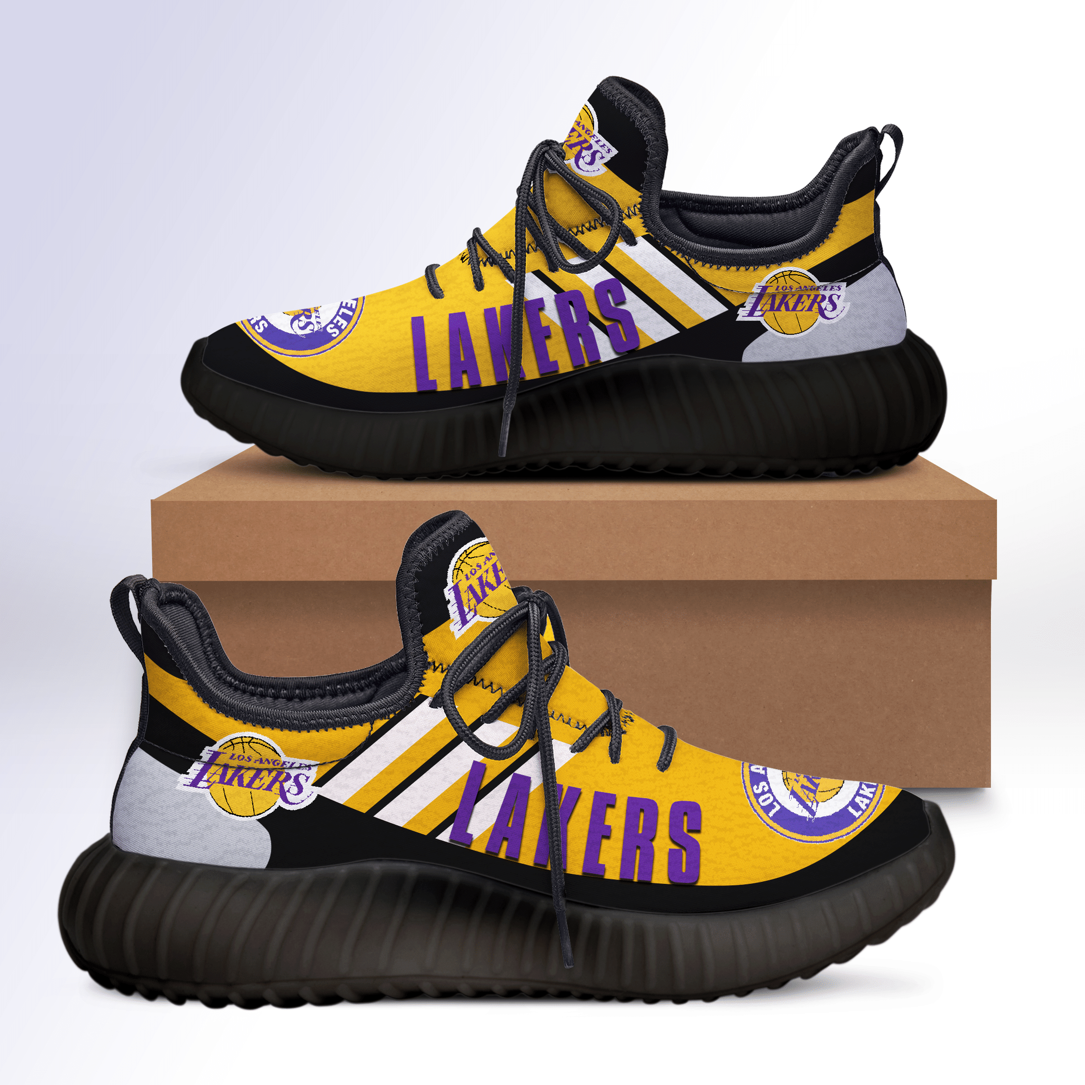 Los Angeles Lakers Yellow YZ Shoes - v2