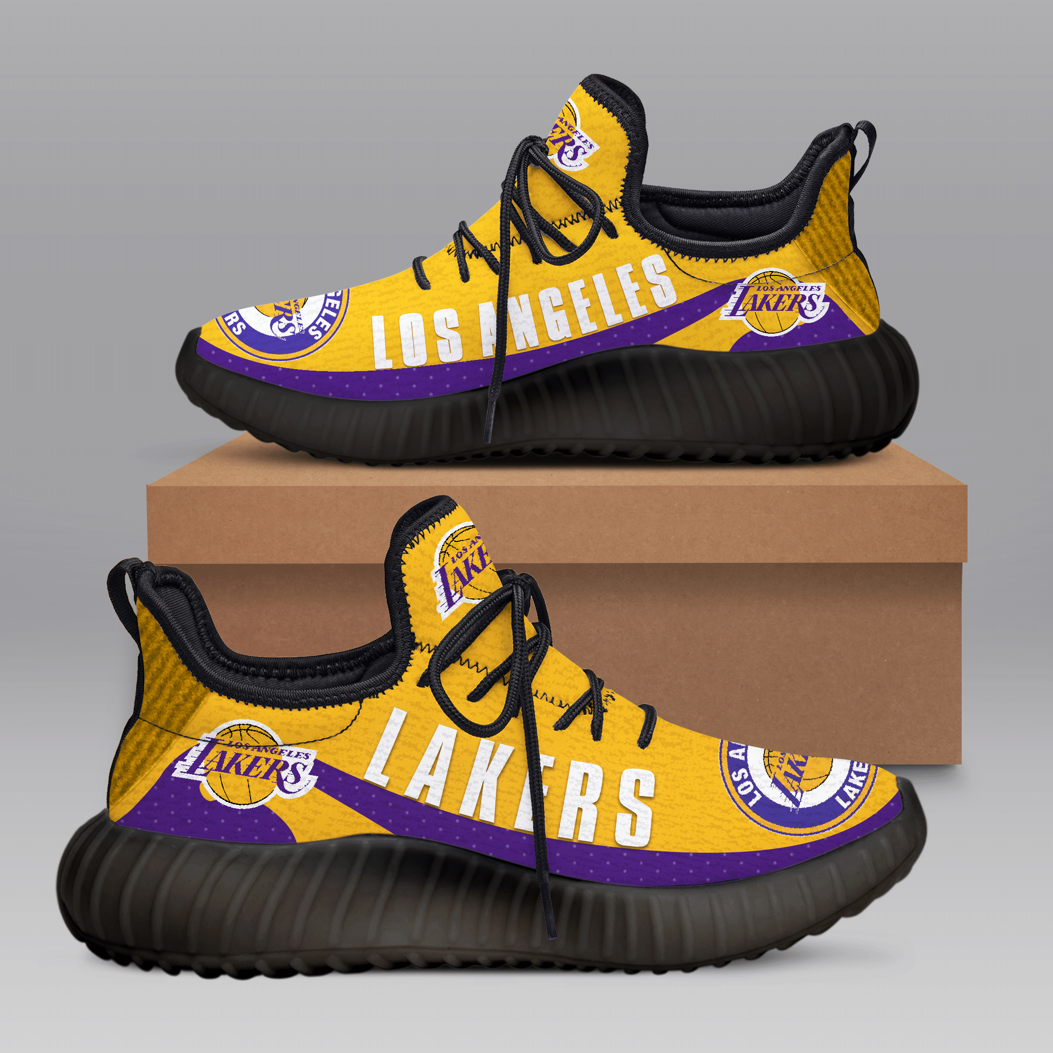 Los Angeles Lakers Yellow YZ Shoes - v6