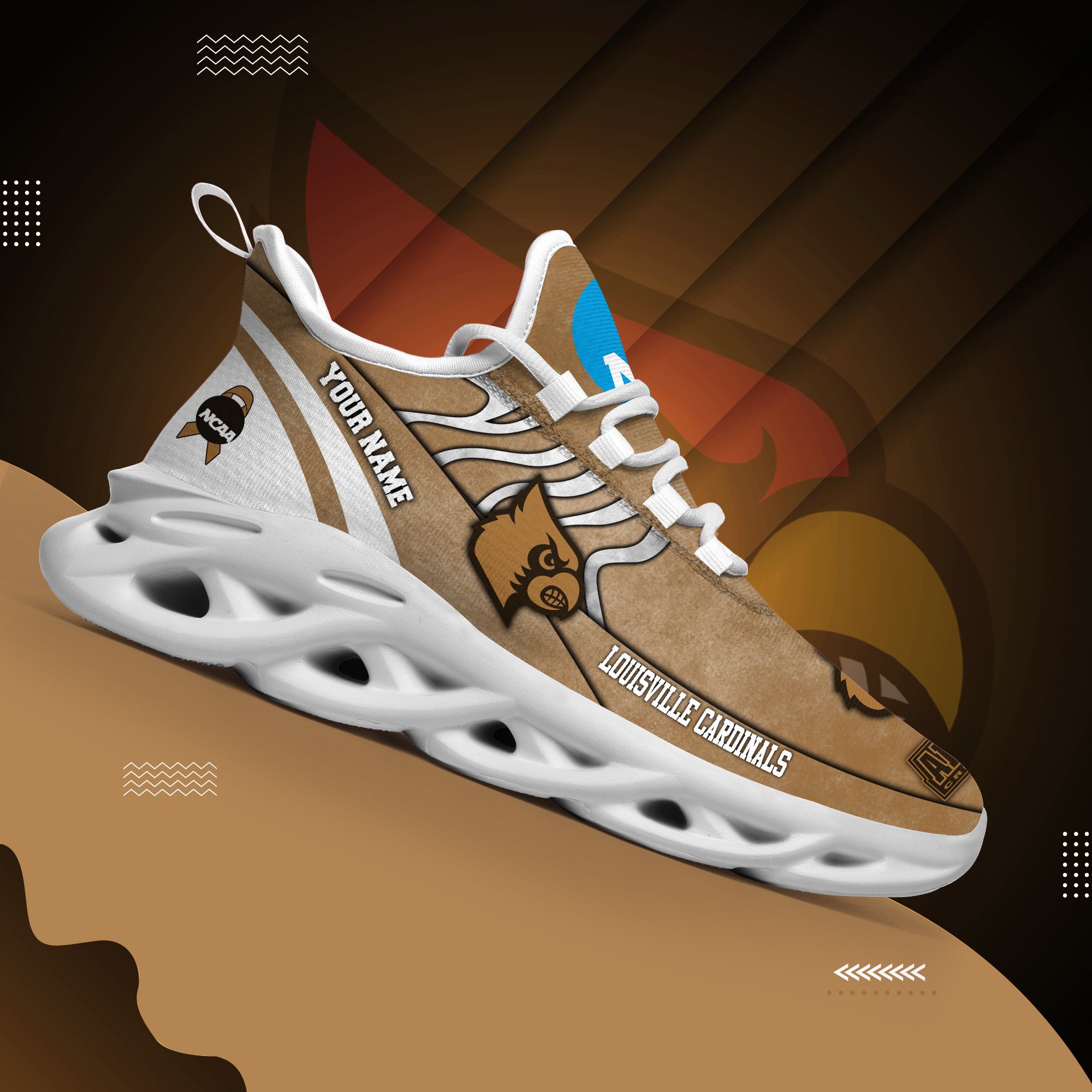 Louisville Cardinals Black Max Soul Shoes 2026 Versions Custom Your Name And Number 312