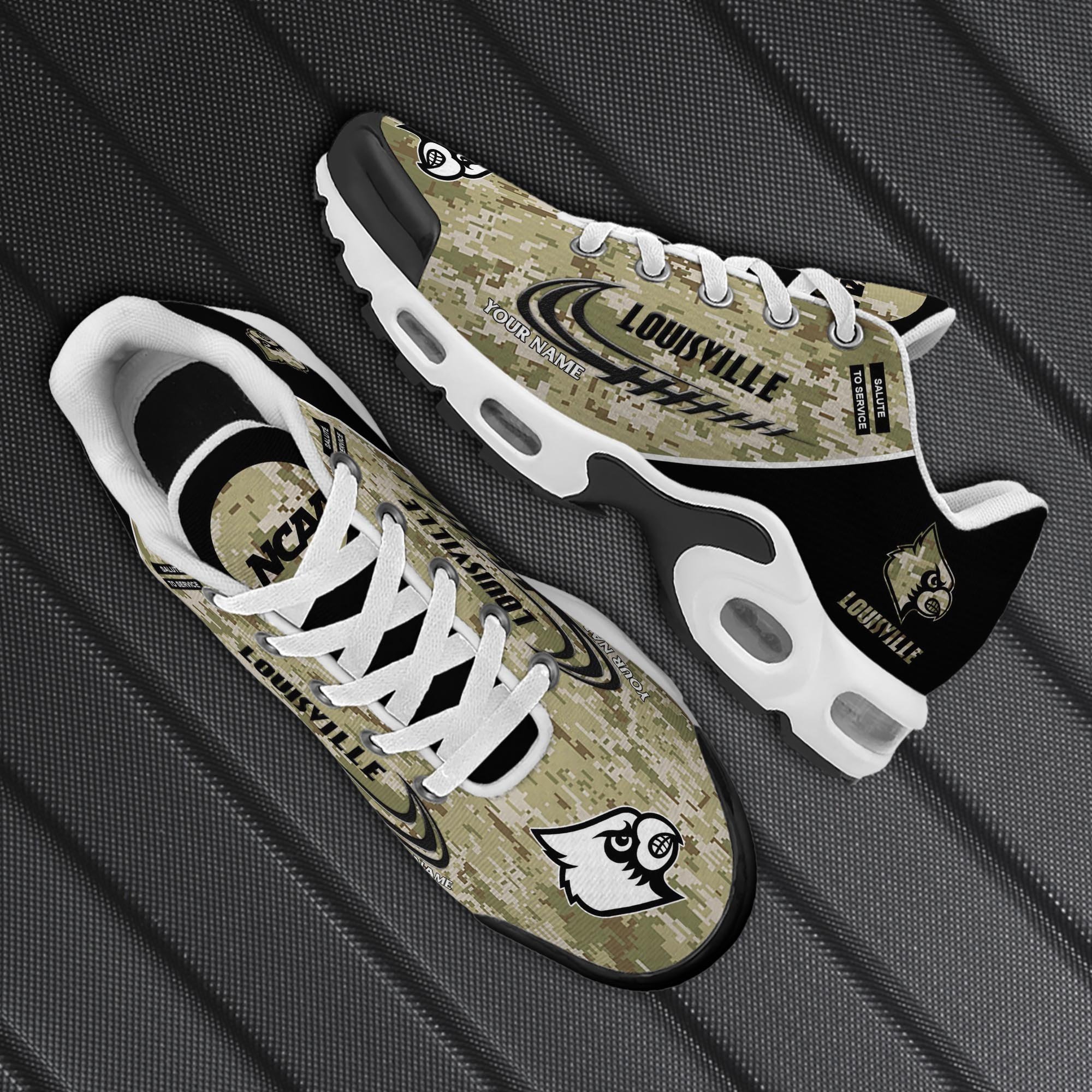 Louisville Cardinals TN Shoes 2026 Version Custom Name, Camouflage Shoes, Gifts For Football Lovers PH636