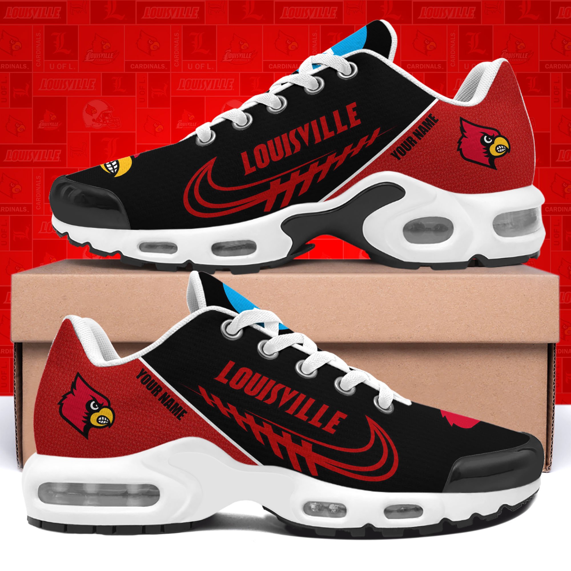 Louisville Cardinals TN Shoes Custom Your Name 514