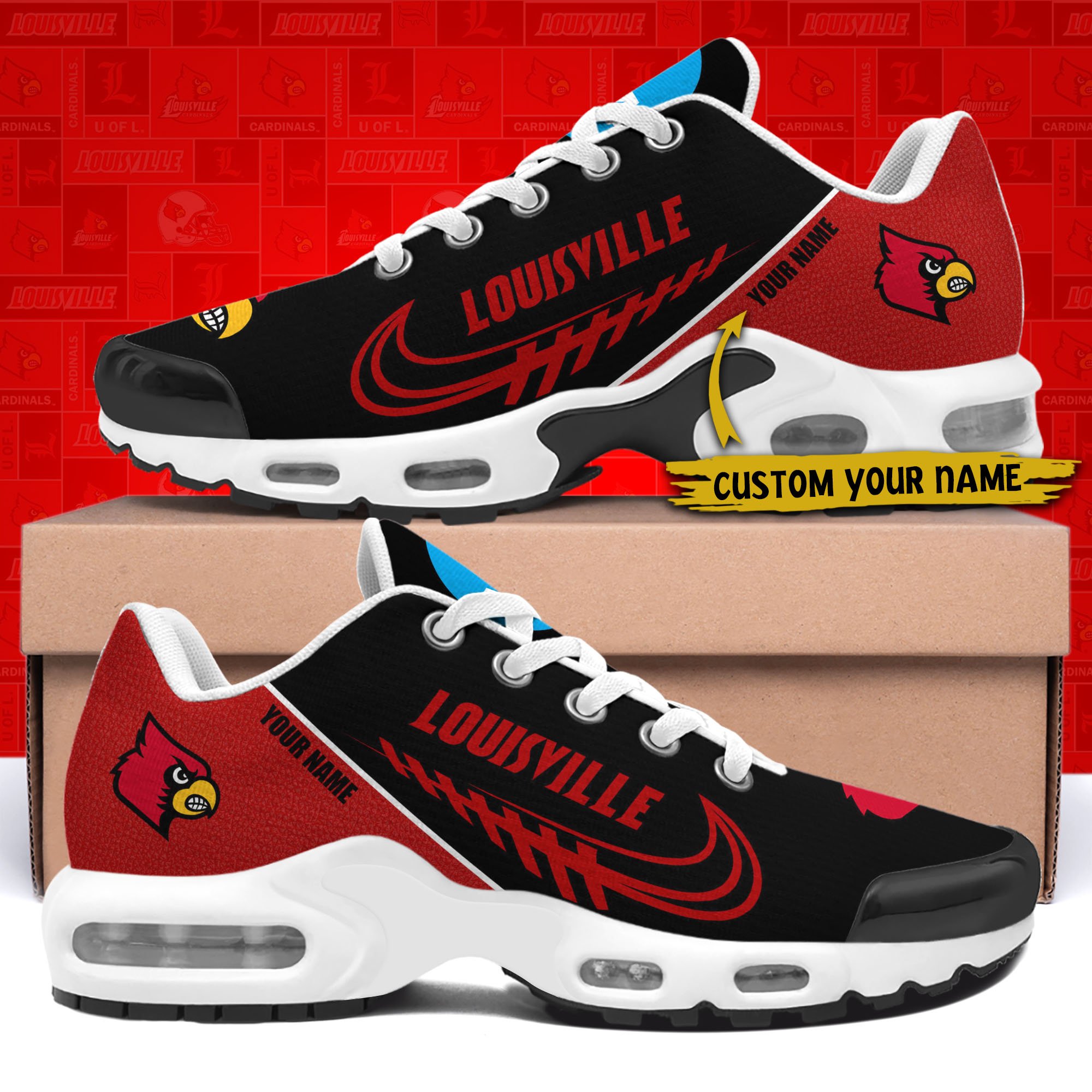 Louisville Cardinals TN Shoes Custom Your Name 514