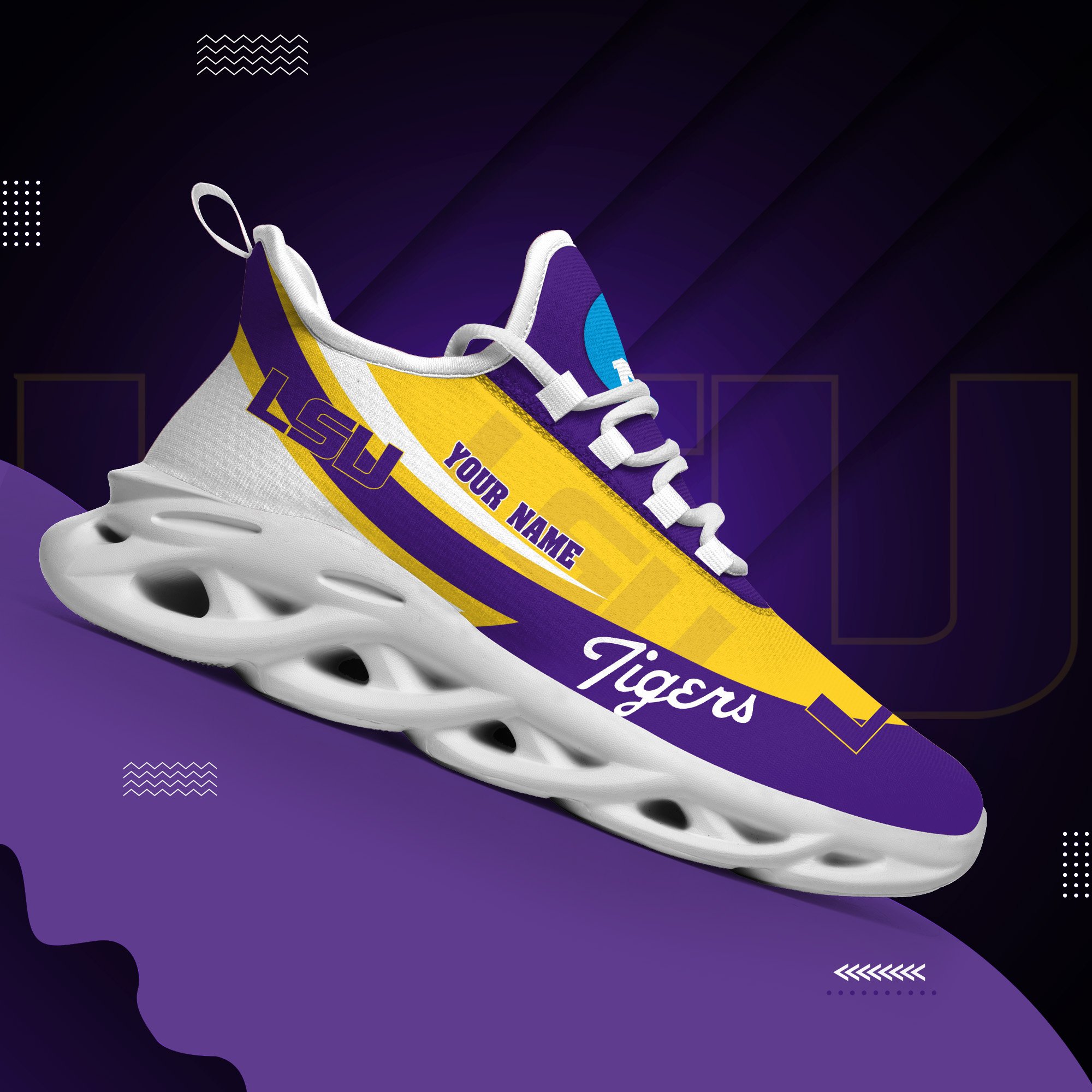 LSU TIGERS White Max Soul Shoes 2026 Versions Custom Your Name, Sports Gift For Fan PH019