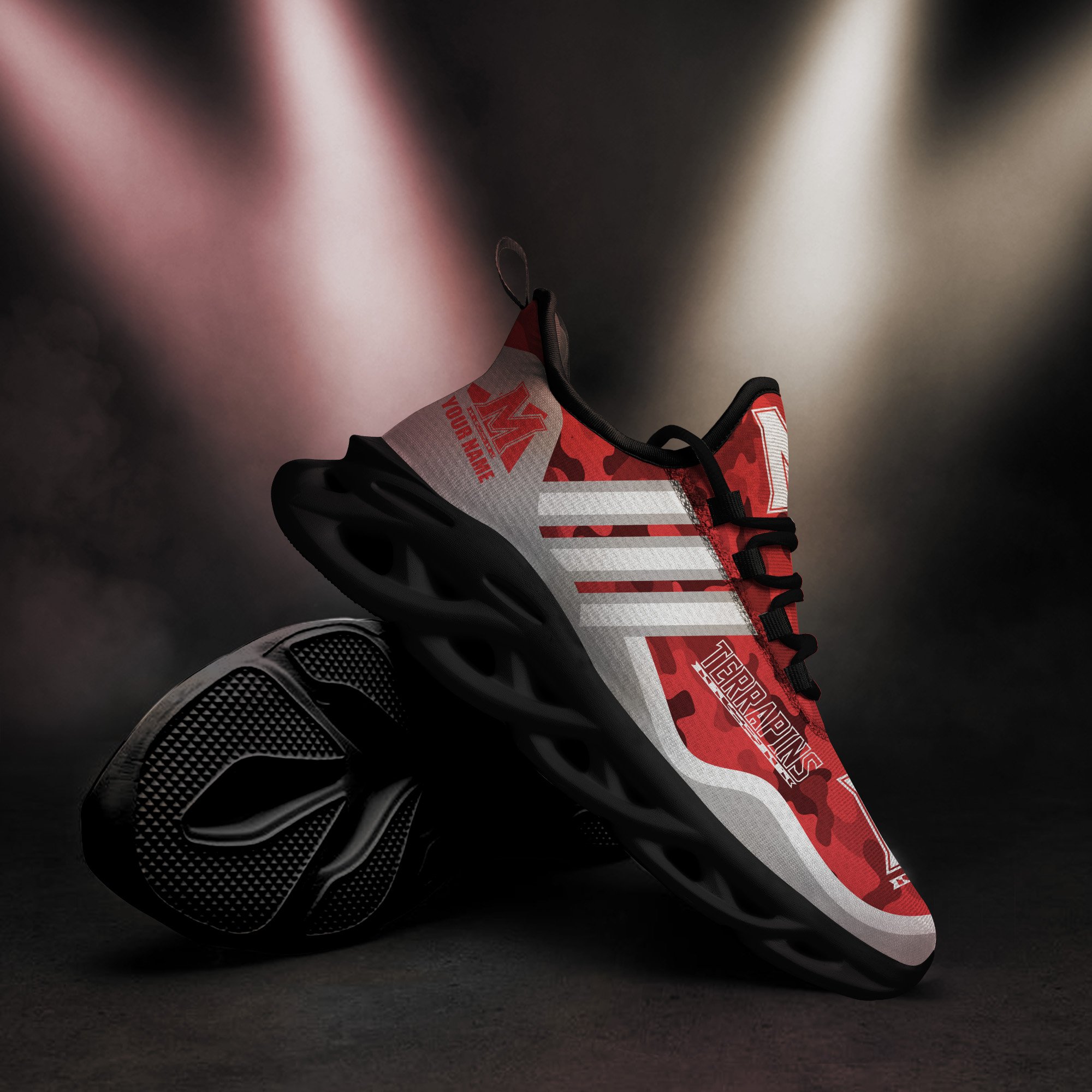 Maryland Terrapins Black Max Soul Shoes 2026 Versions Custom Name 466