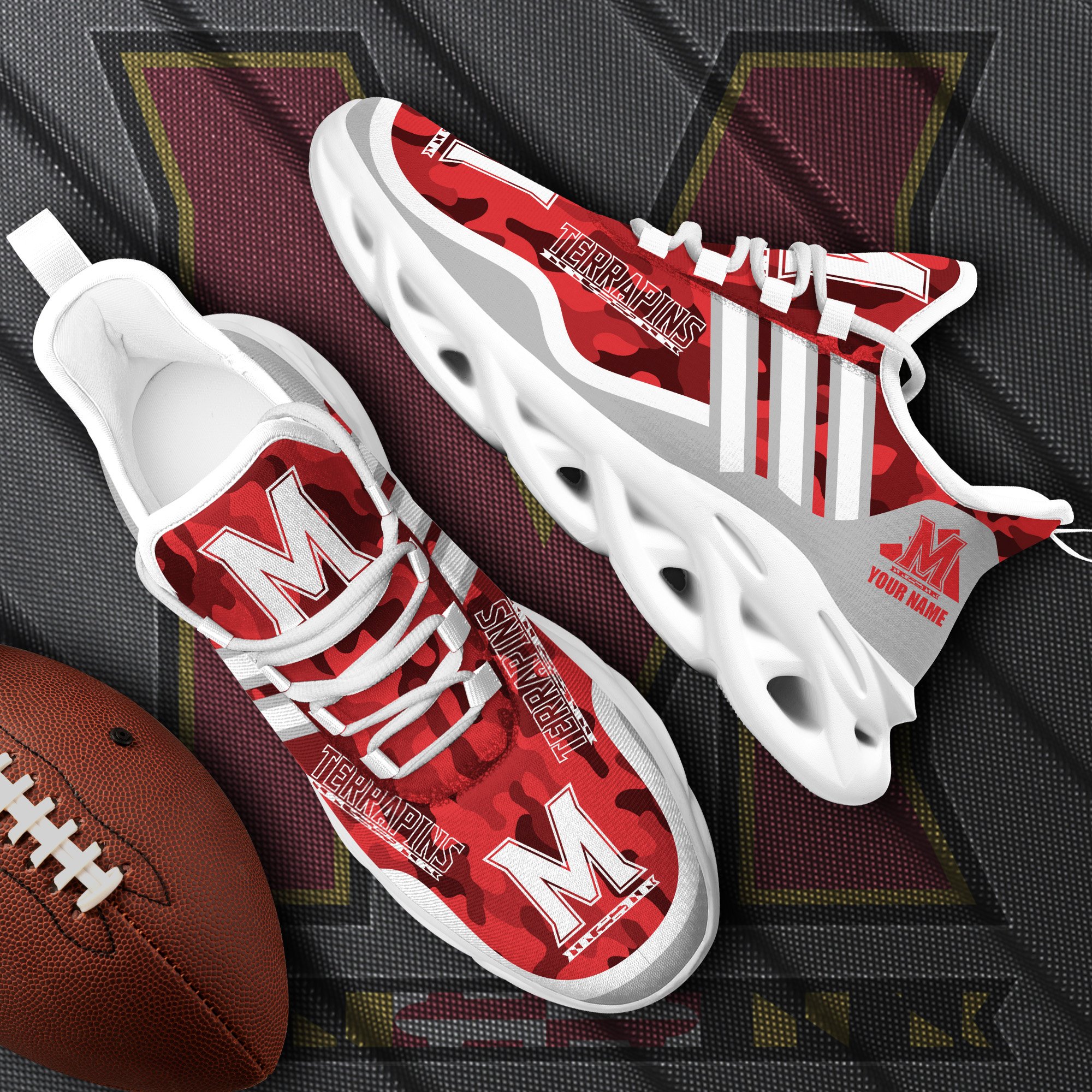 Maryland Terrapins Black Max Soul Shoes 2026 Versions Custom Name 466