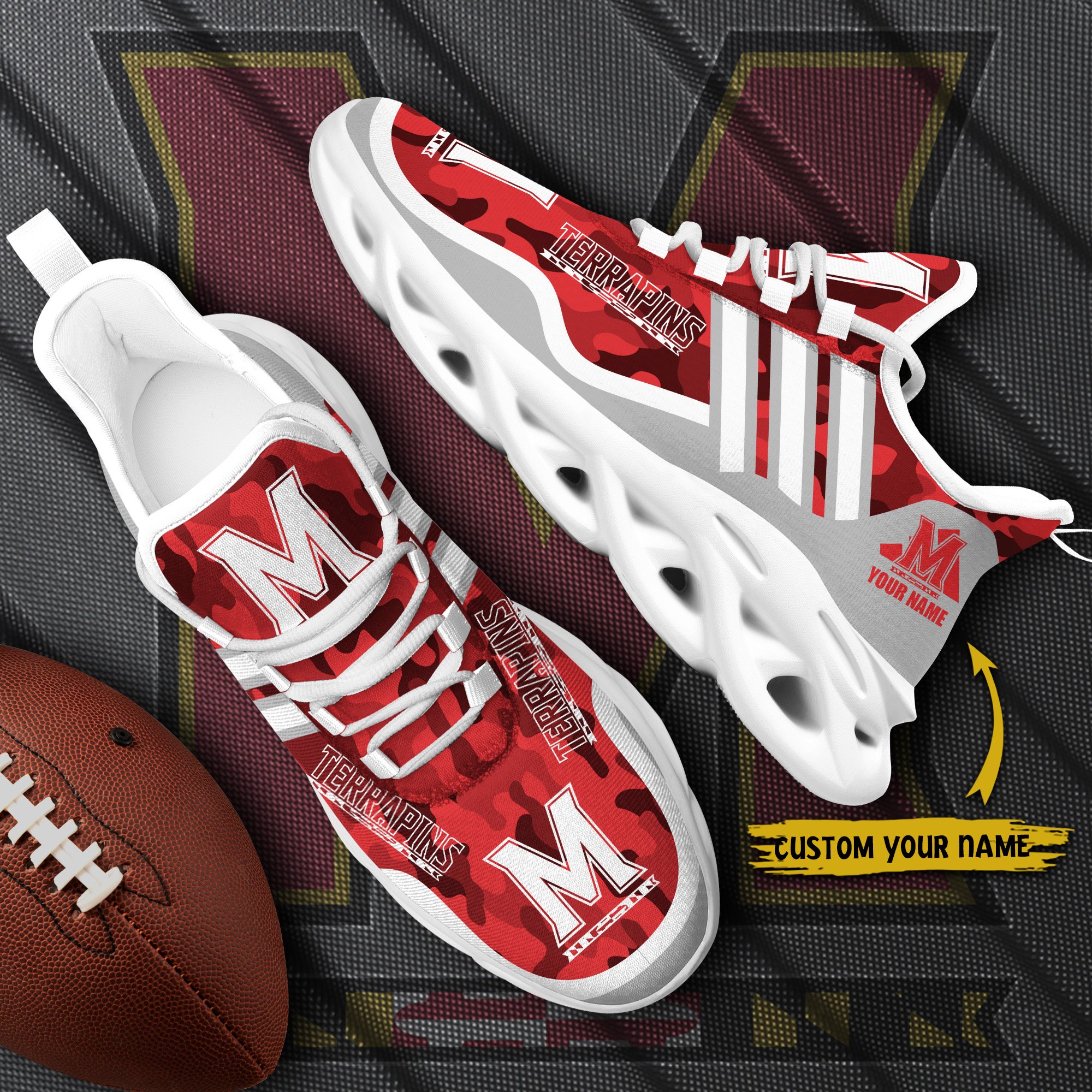 Maryland Terrapins Black Max Soul Shoes 2026 Versions Custom Name 466