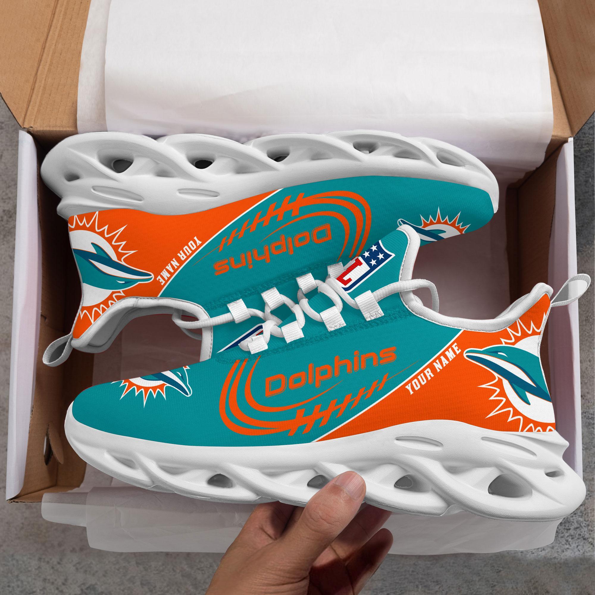 Miami Dolphins Black Max Soul Shoes 2026 Versions Custom Name 630