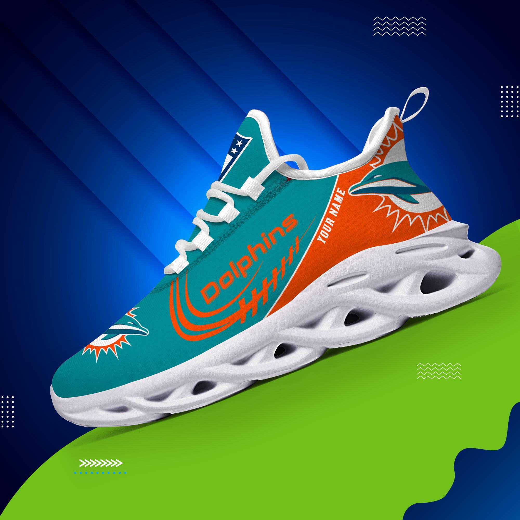 Miami Dolphins Black Max Soul Shoes 2026 Versions Custom Name 630