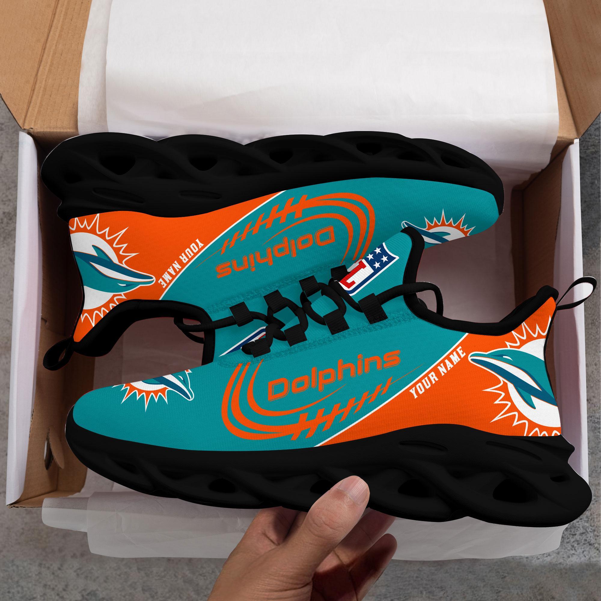 Miami Dolphins Black Max Soul Shoes 2026 Versions Custom Name 630