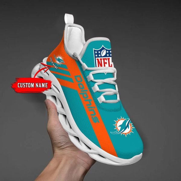 Miami Dolphins Black Max Soul Shoes 2026 Versions Custom Name 635
