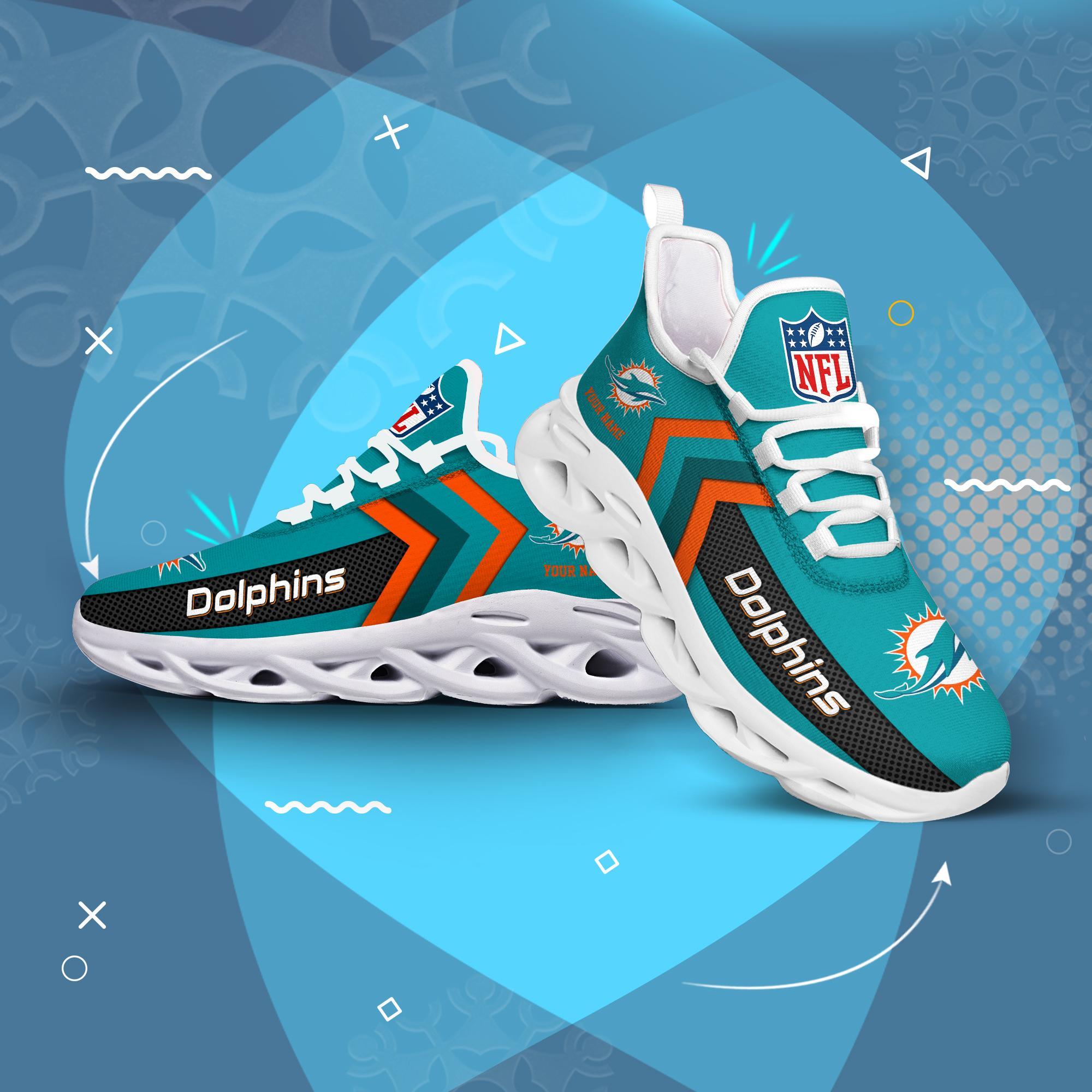 Miami Dolphins Black Max Soul Shoes 2026 Versions Custom Name 638