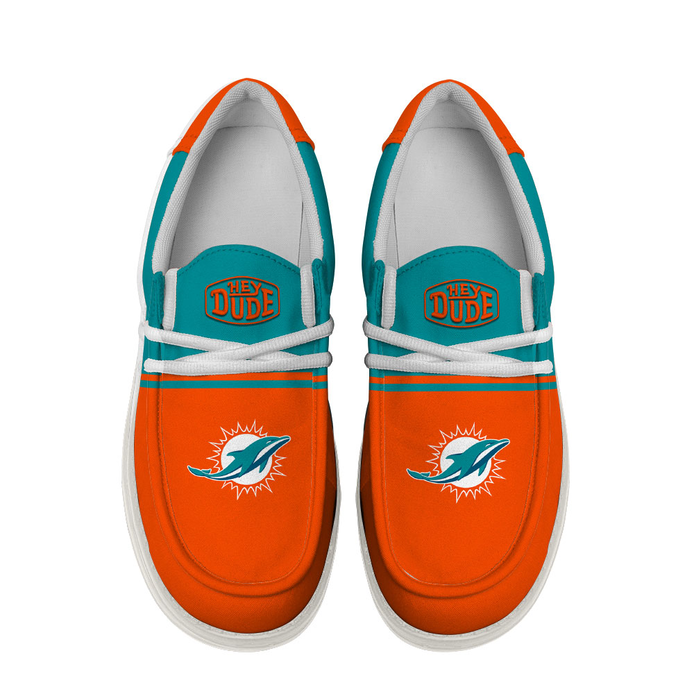 Miami Dolphins Football Hey Dude Canvas Loafer Shoes – Custom Name