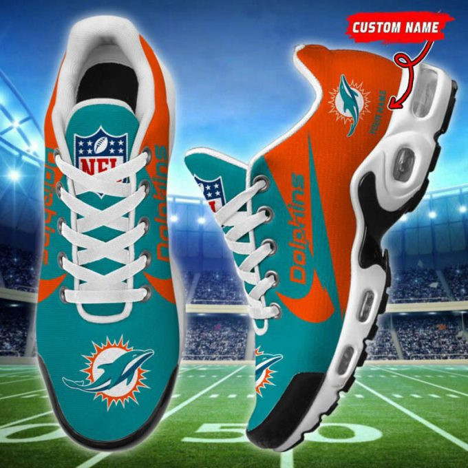 Miami Dolphins Logo Custom Name Air Max Shoes Air Cushion Sneakers