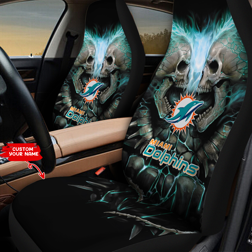 Miami Dolphins Personalized Car Seat Covers BGCSC705