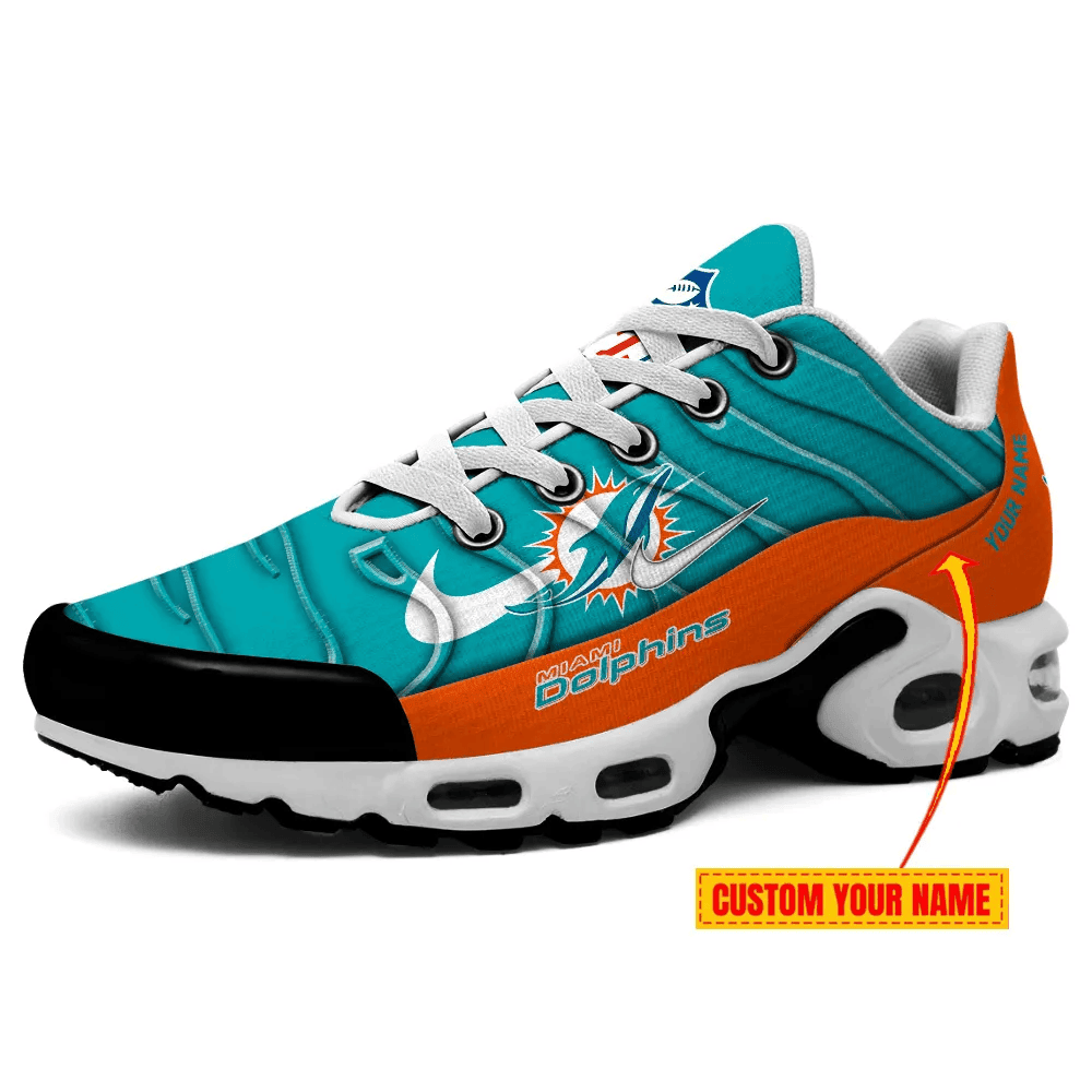 Miami Dolphins Personalized Name Team Mix Colors V4 TN Air Max Shoes Air Cushion Sneakers