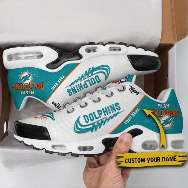 Miami Dolphins Personalized Name Team Mix Colors Wing Logo TN Air Max Shoes Air Cushion Sneakers
