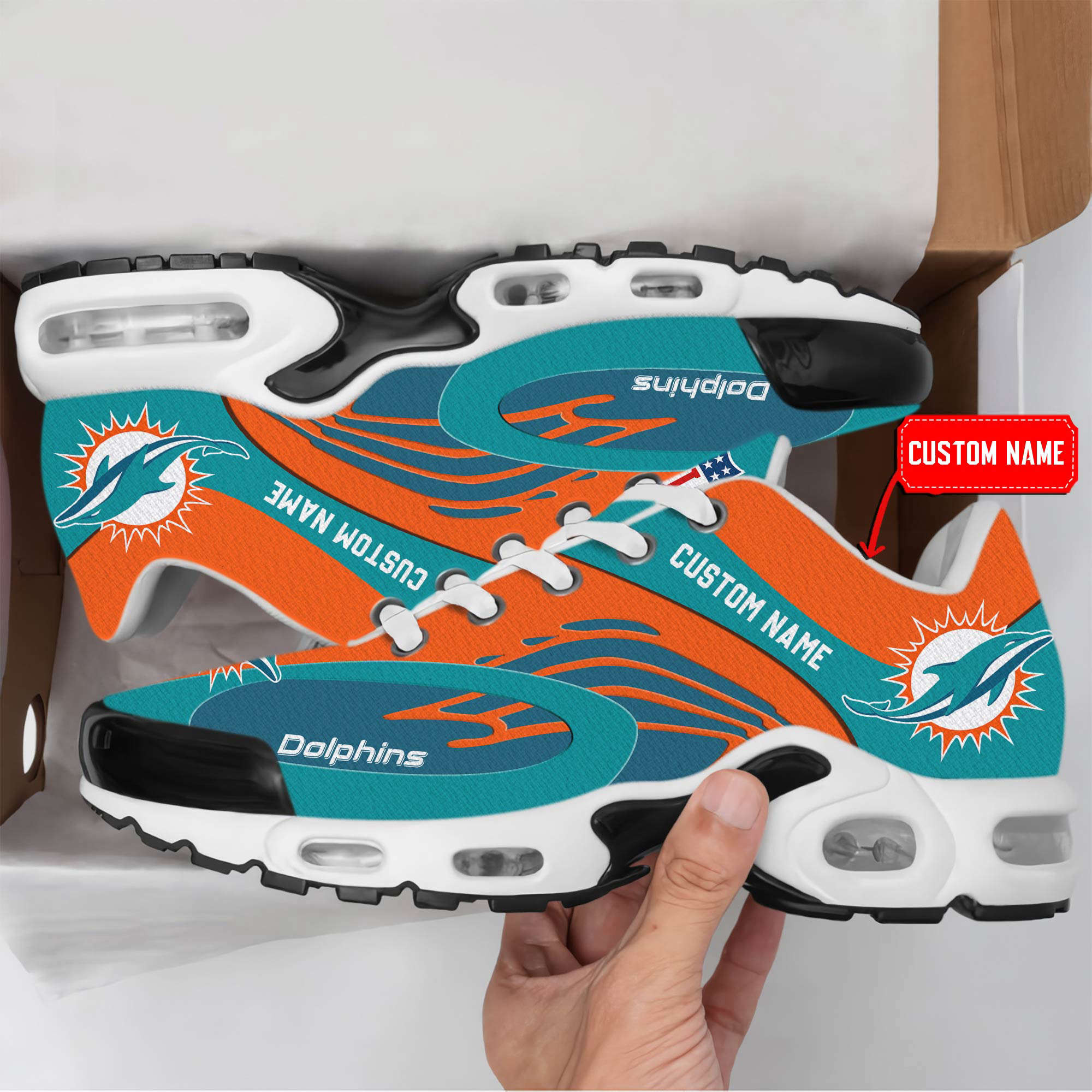 Miami Dolphins Premium Air Max Plus Sport Sneakers For Fan Gifts