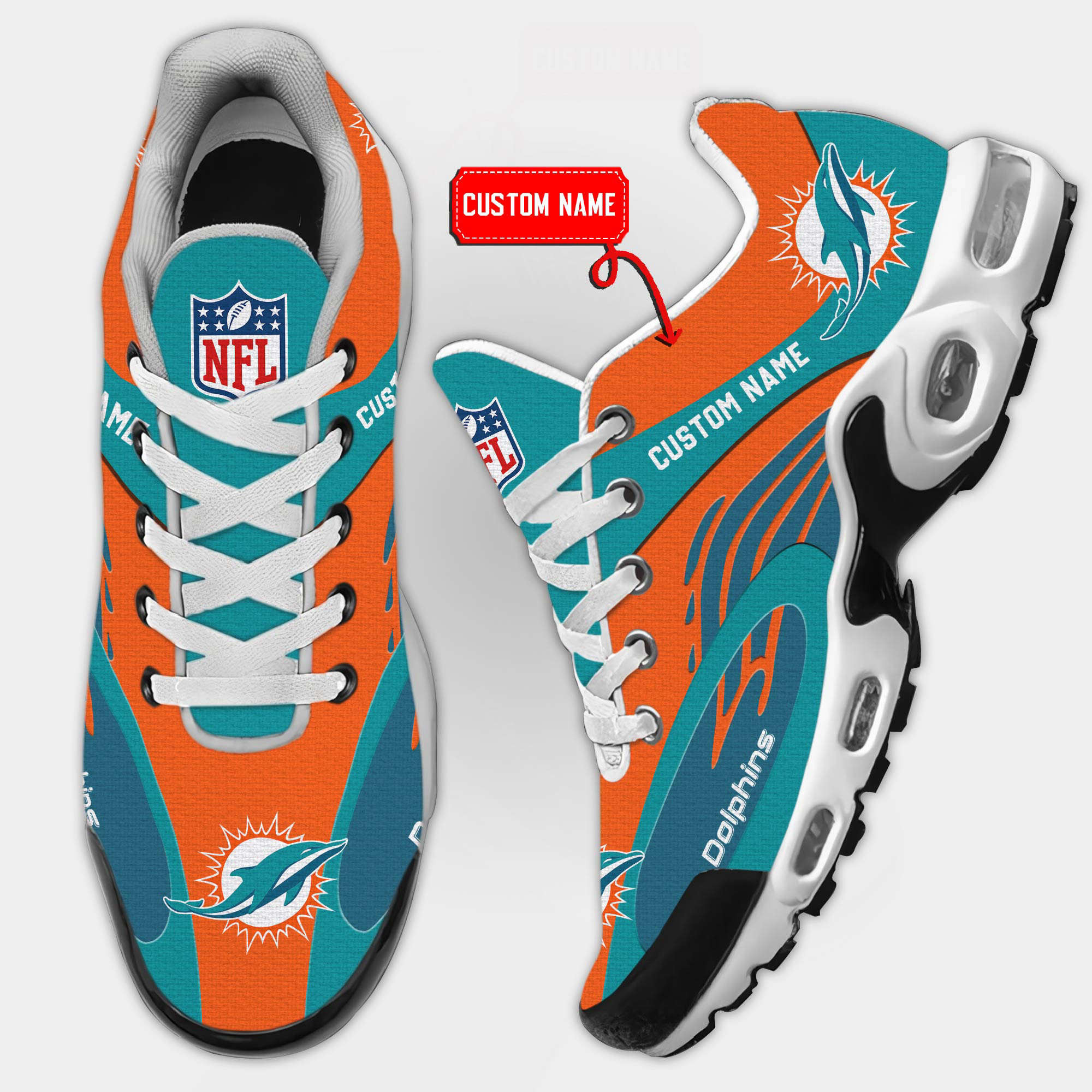 Miami Dolphins Premium Air Max Plus Sport Sneakers For Fan Gifts