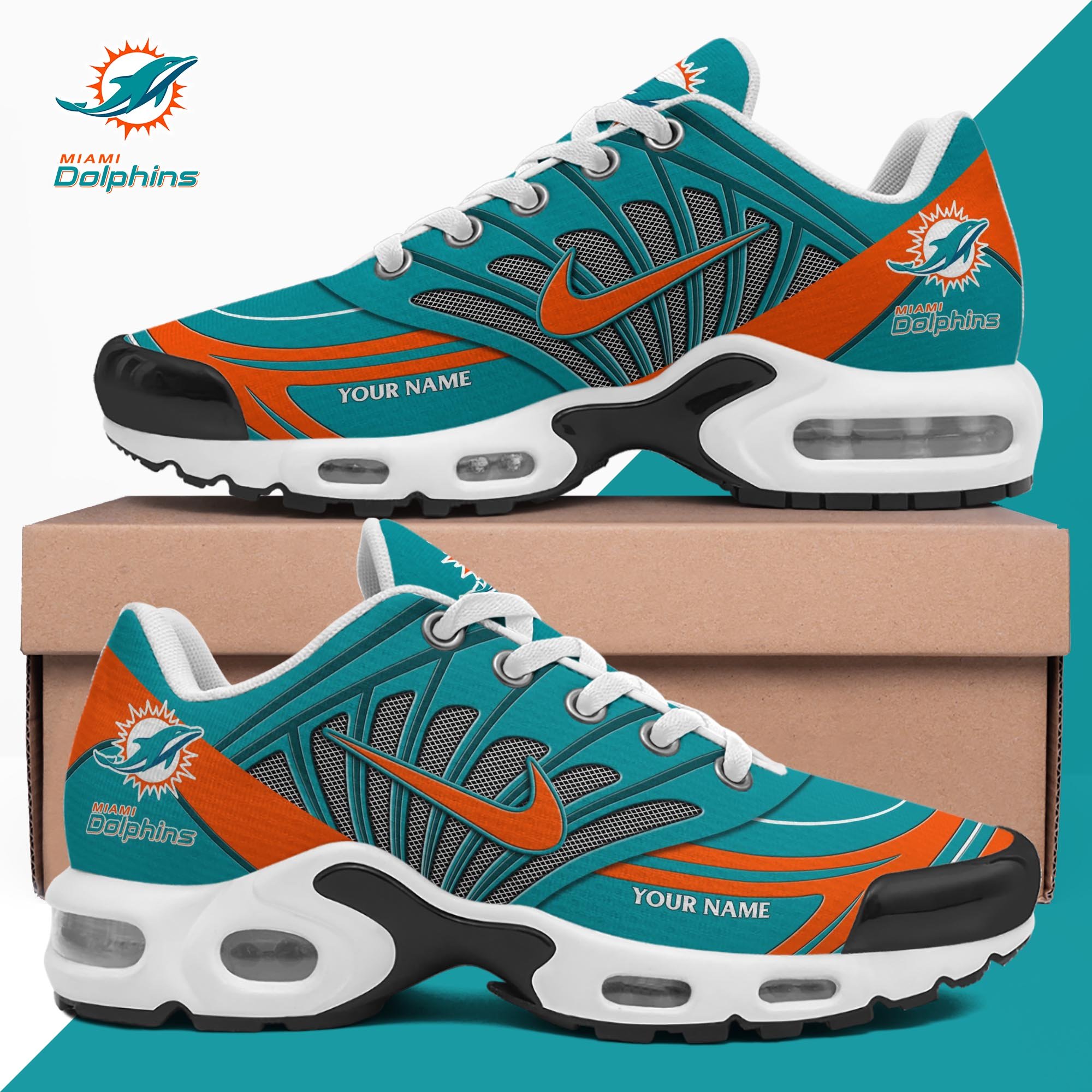 Miami Dolphins TN Shoes 2026 Version Custom Name 919