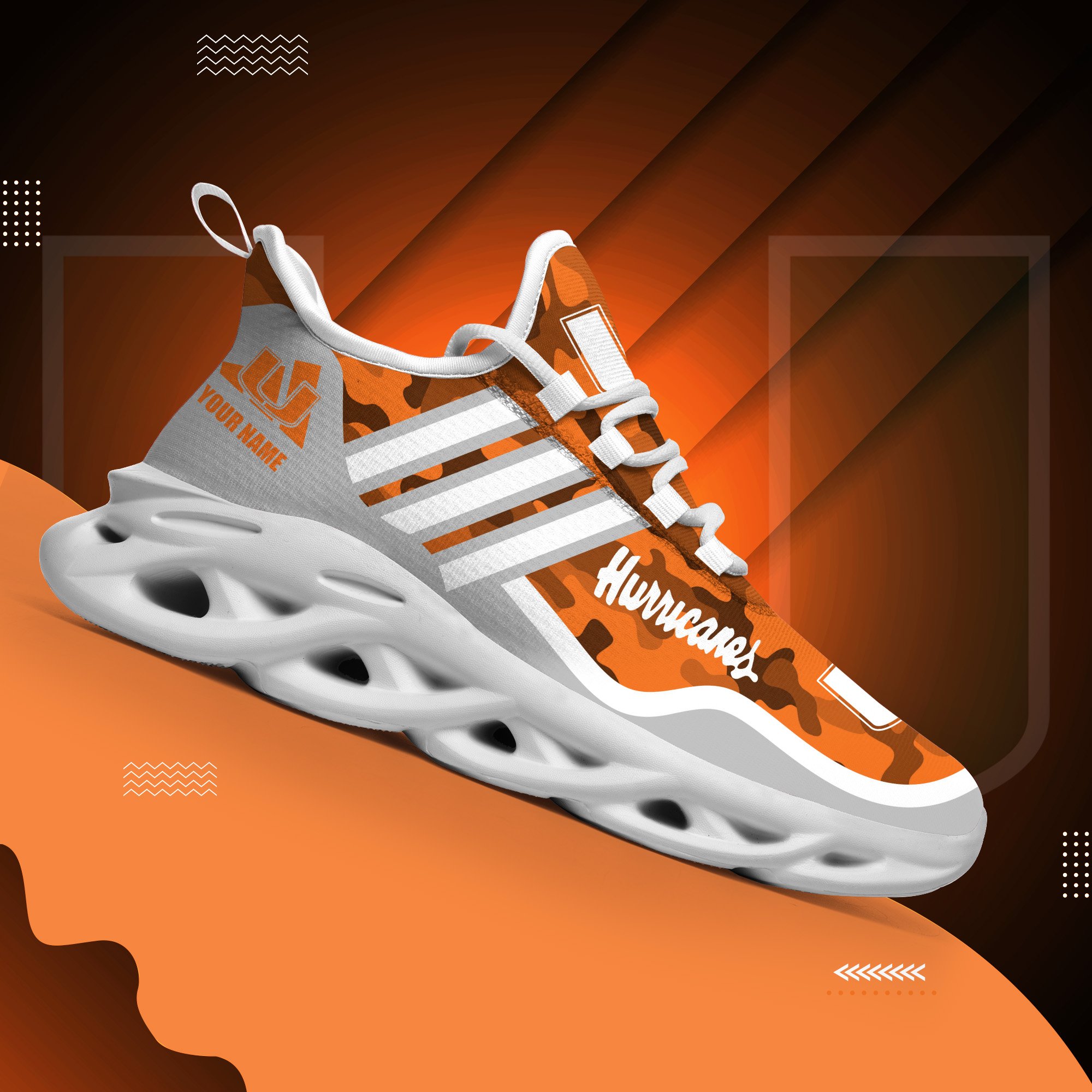 Miami Hurricanes Black Max Soul Shoes 2026 Versions Custom Name 466