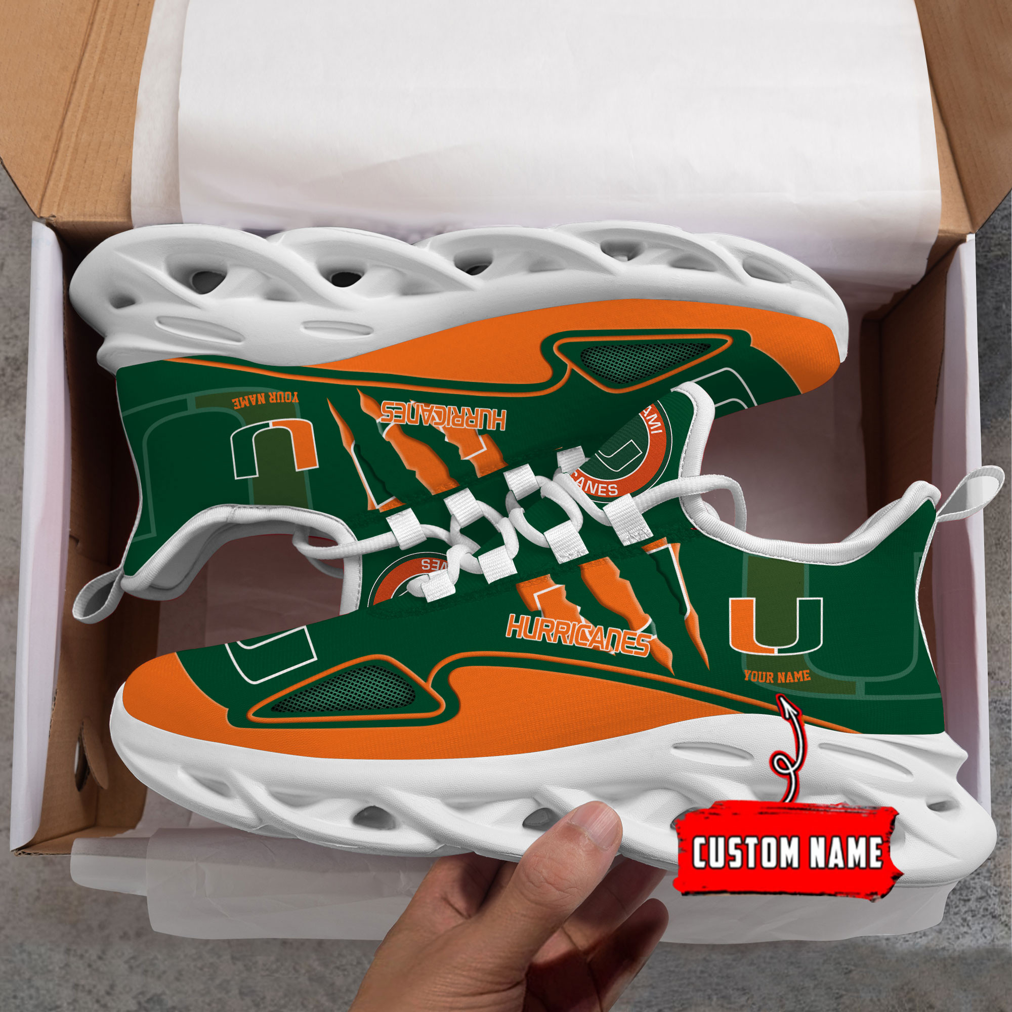Miami Hurricanes Max Soul Shoes
