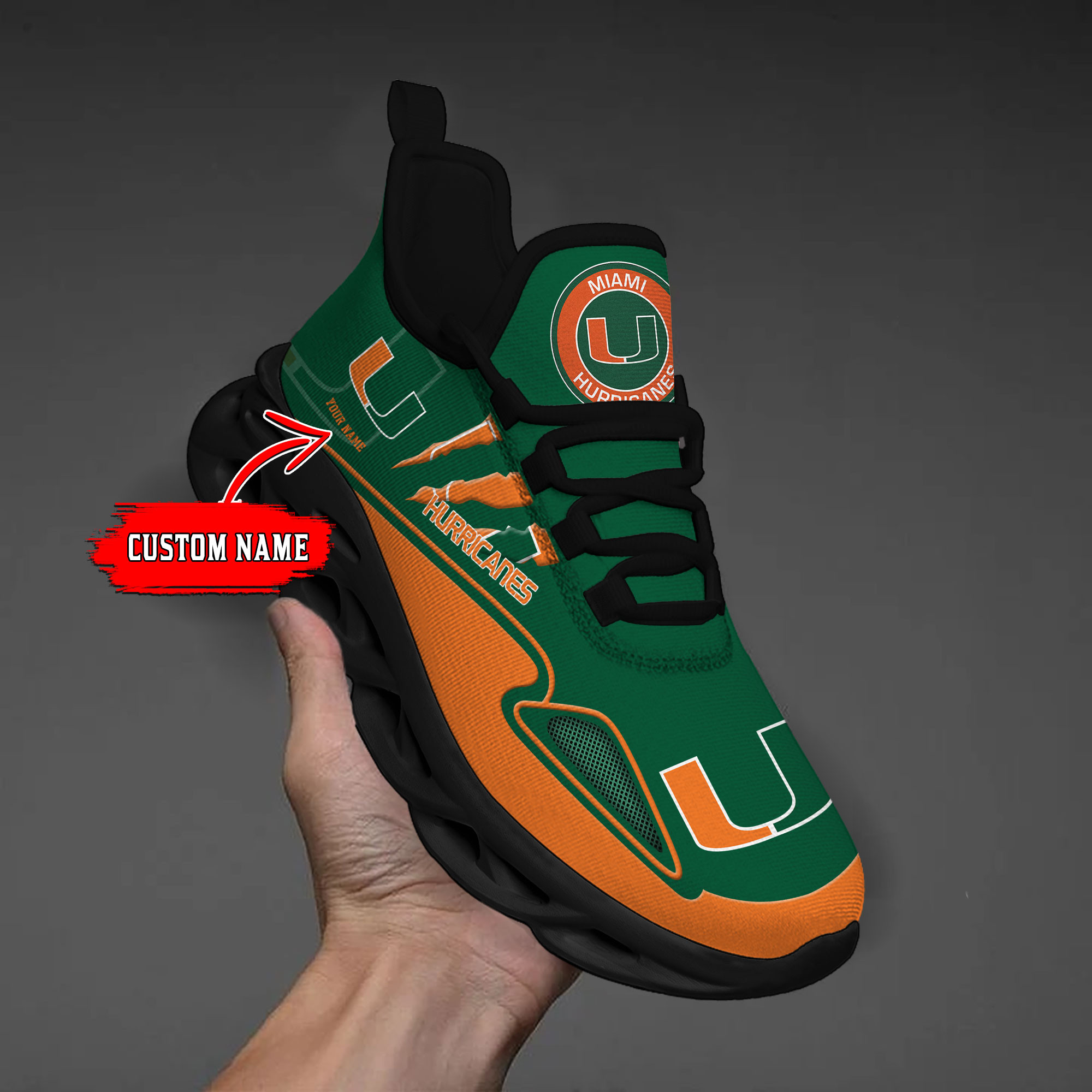 Miami Hurricanes Max Soul Shoes
