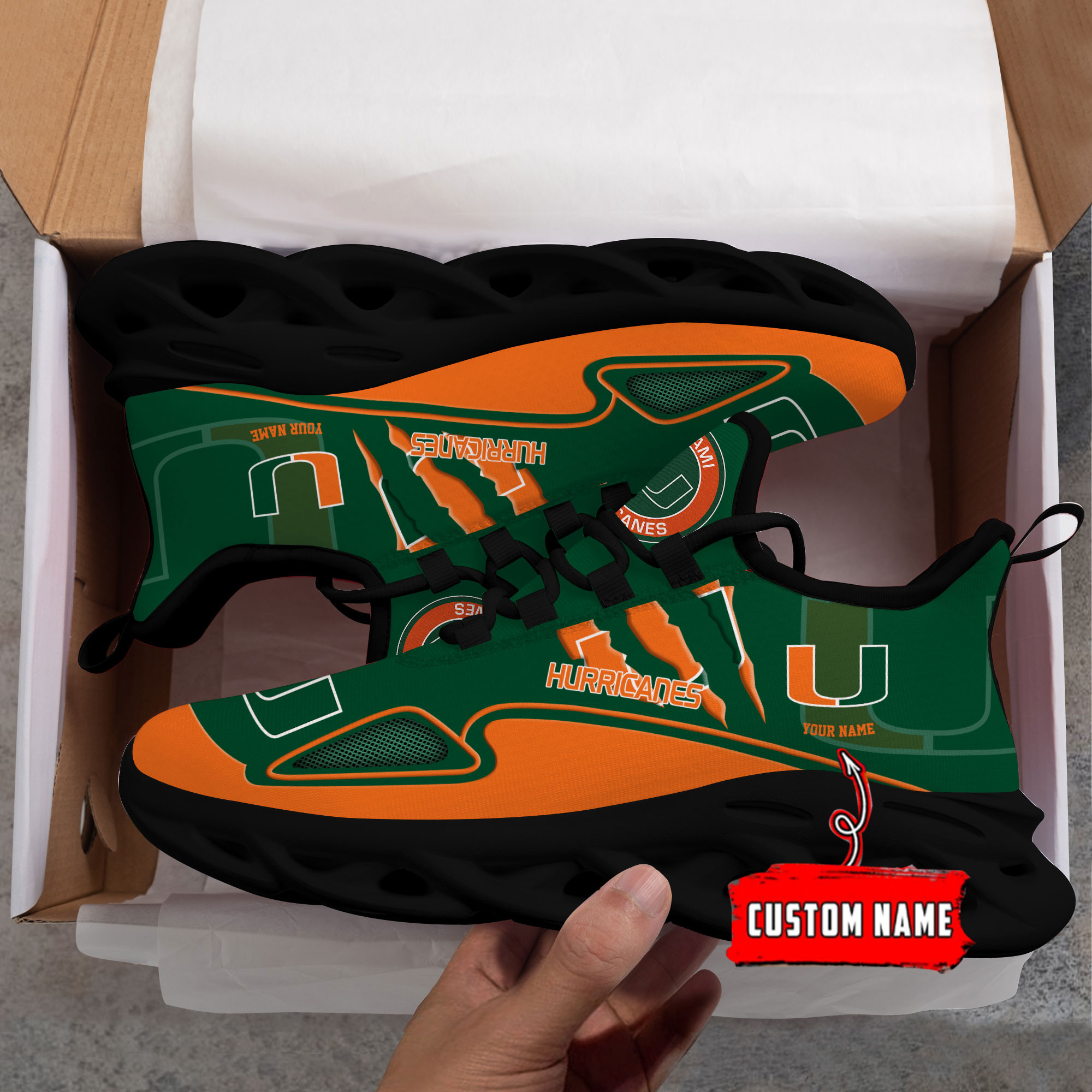Miami Hurricanes Max Soul Shoes
