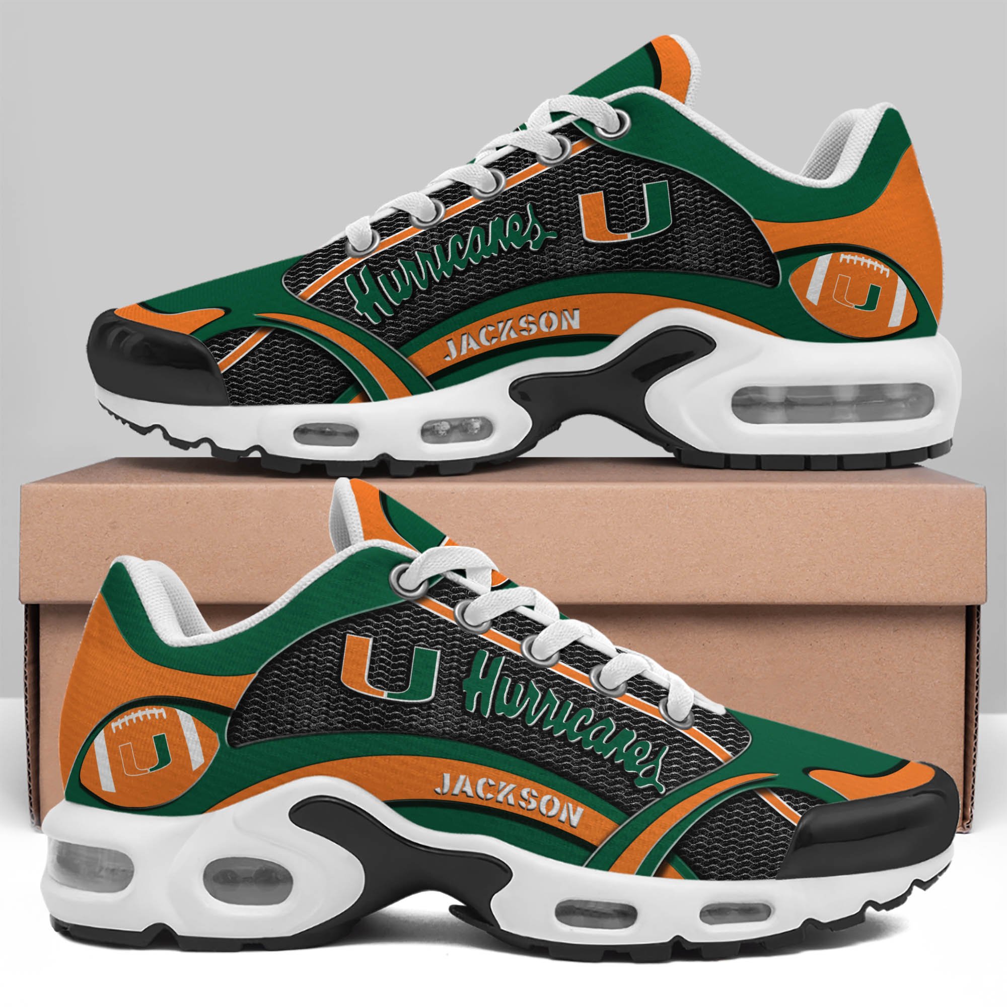 Miami Hurricanes Team TN Shoes 2026 Version Custom Name 889