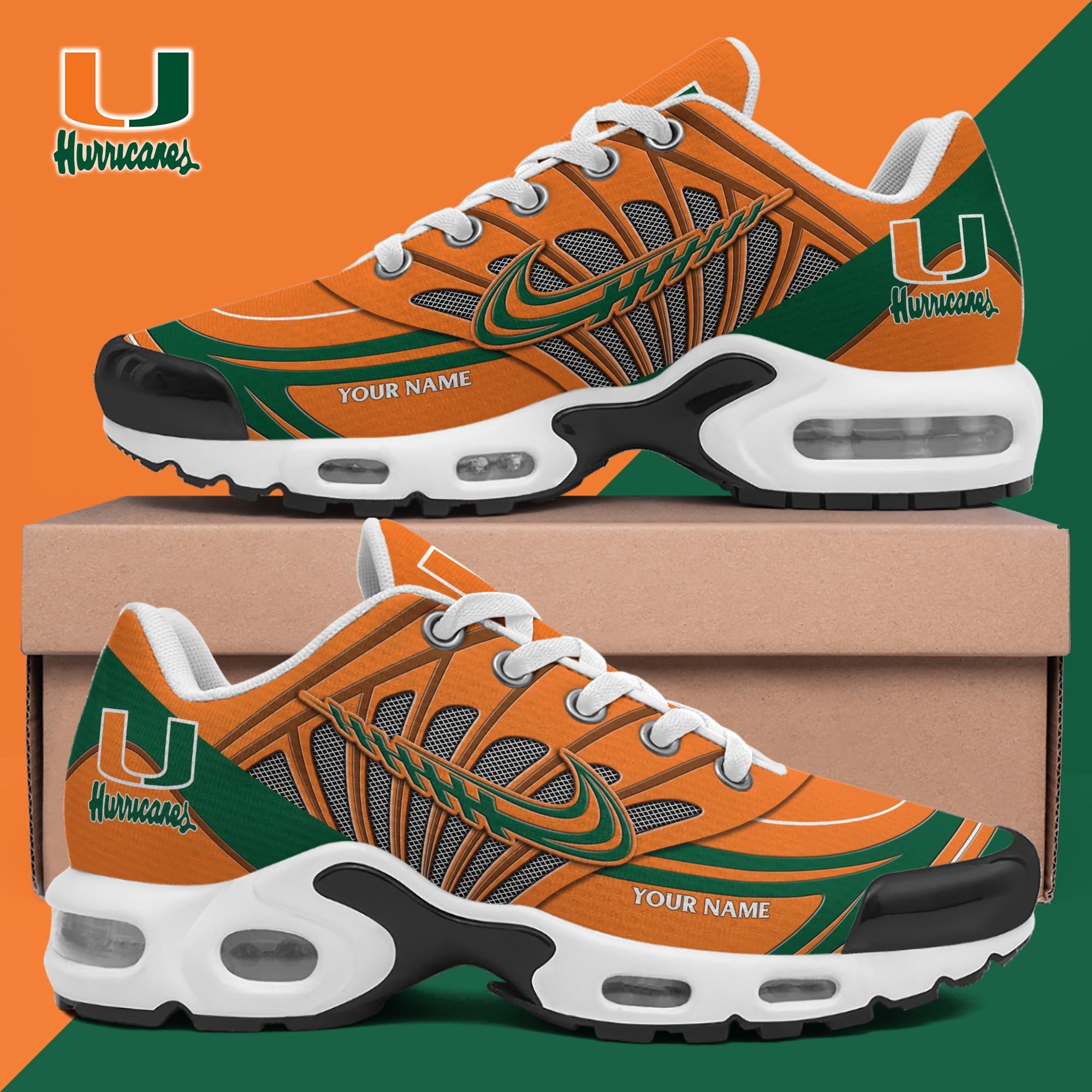 Miami Hurricanes TN Shoes 2026 Version Custom Name 135