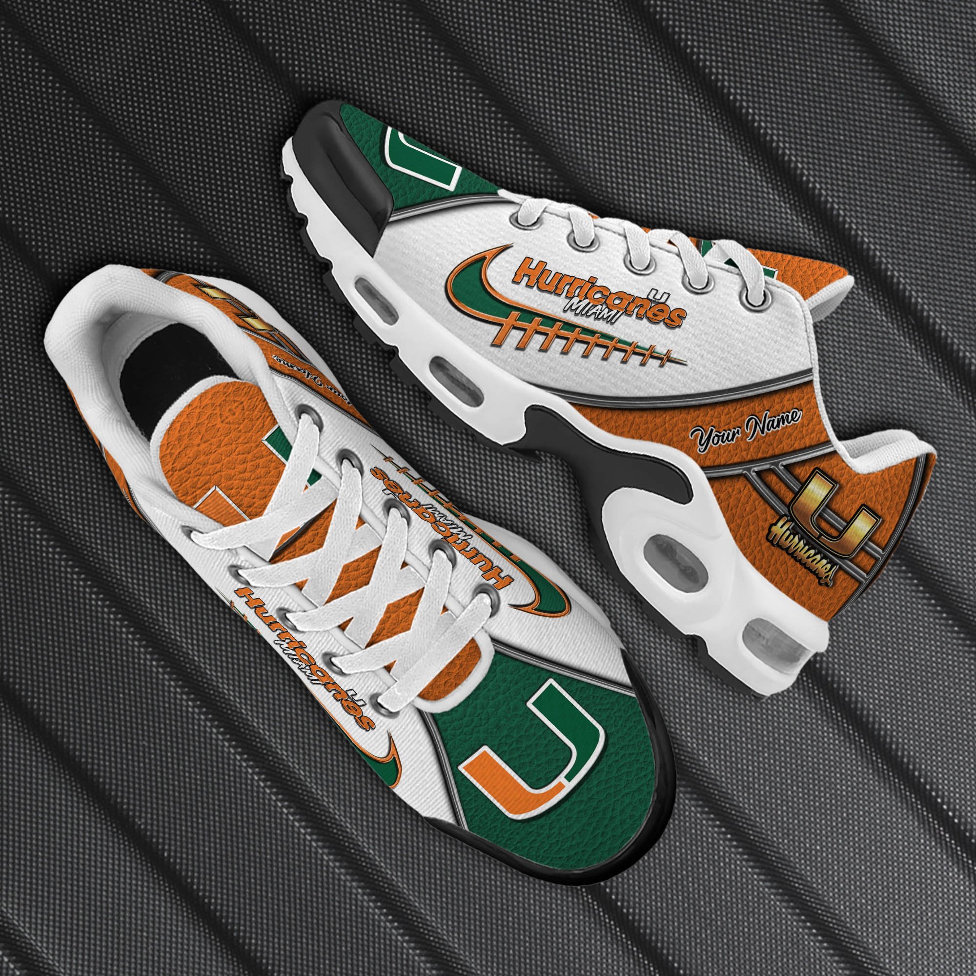 Miami Hurricanes TN Shoes 2026 Version Custom Your Name, Football Team Shoes 516